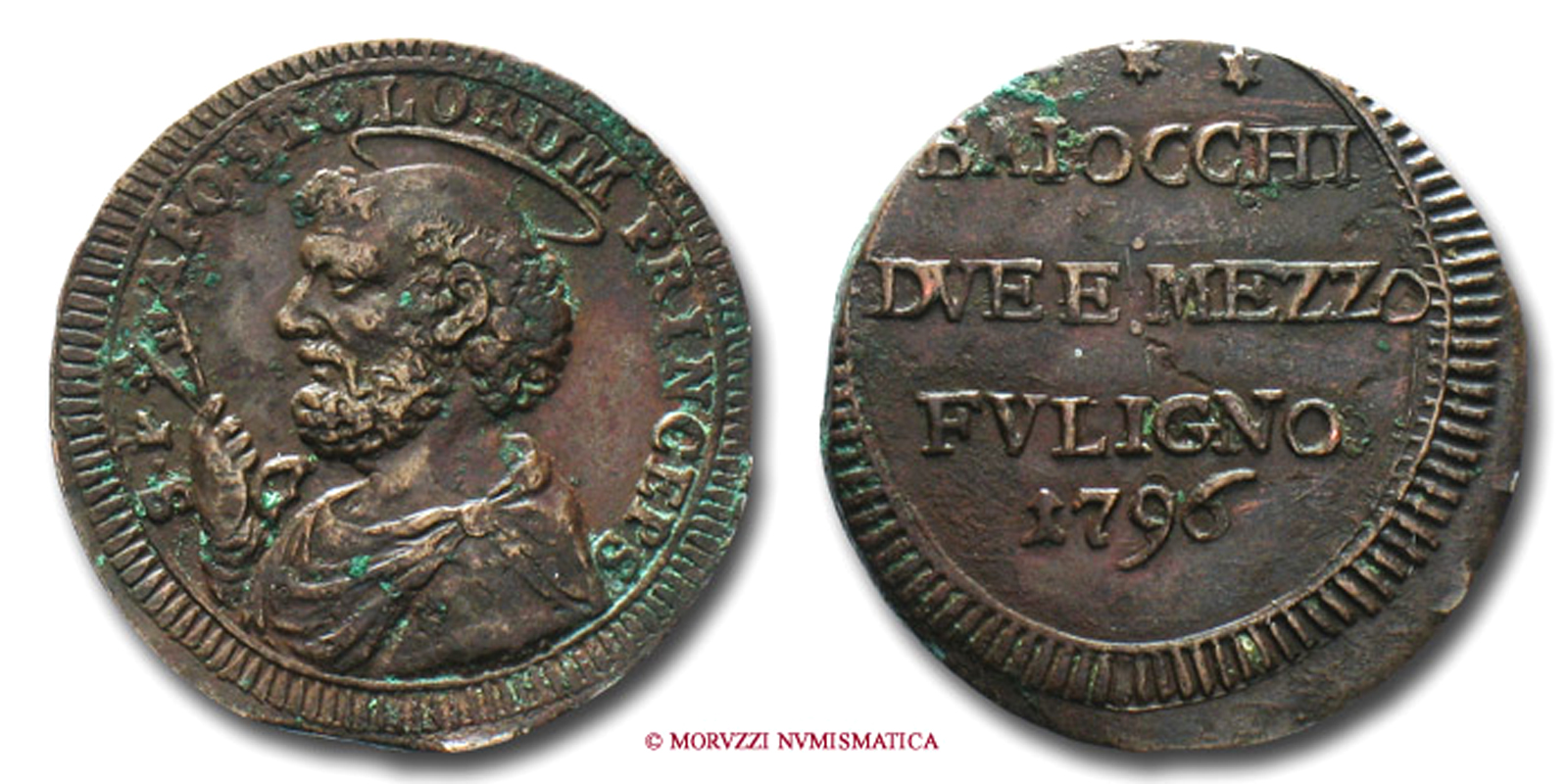Stato Pontificio, PIO VI, Braschi, 1775-1799, SAMPIETRINO, 1796 | Moruzzi Numismatica