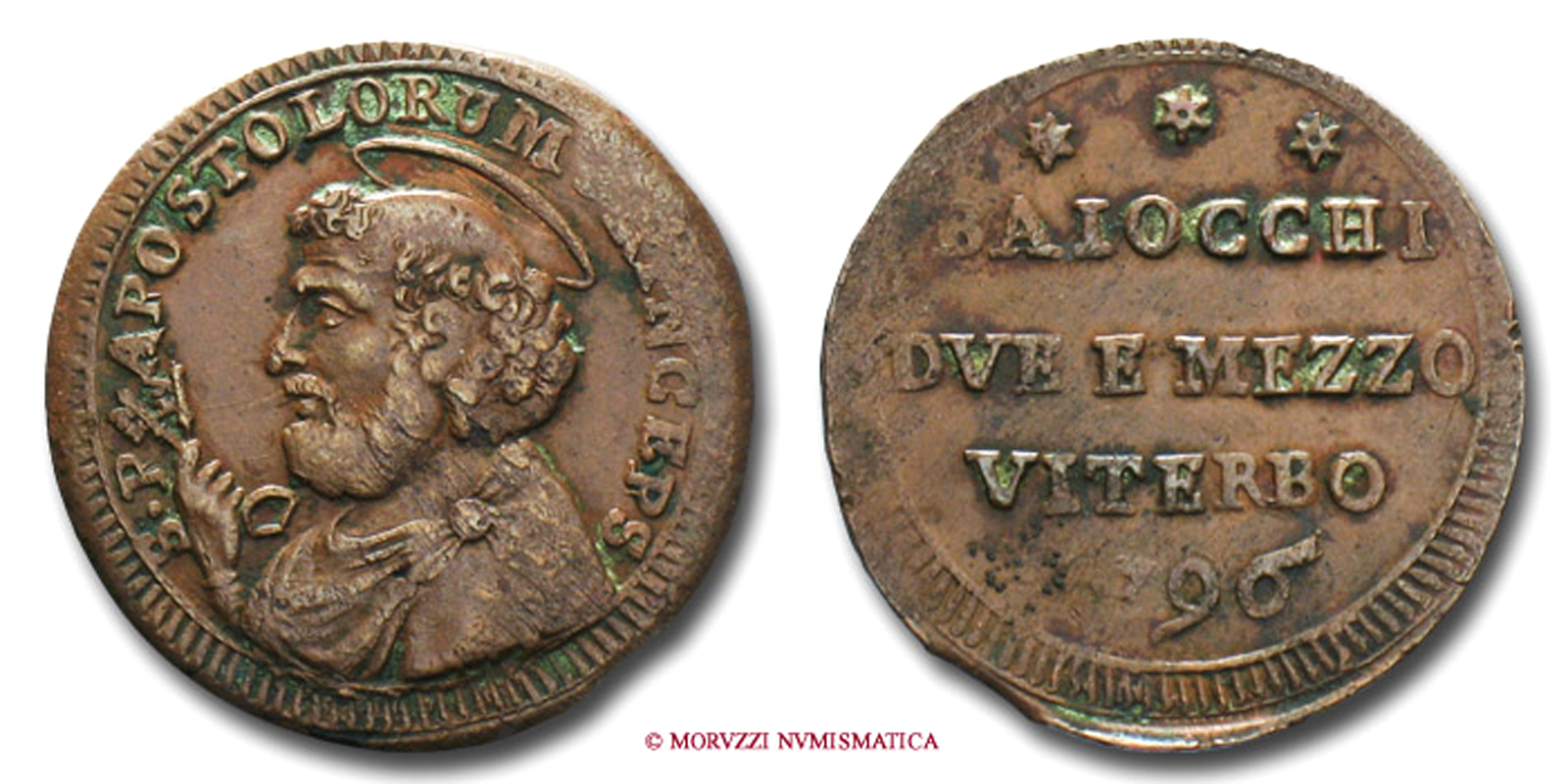 Stato Pontificio, PIO VI, Braschi, 1775-1799, SAMPIETRINO, 1796 | Moruzzi Numismatica