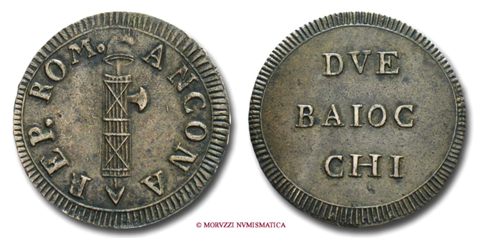 Roma, REPUBBLICA ROMANA, 1798-1799, BAIOCCHI 2, 1799 | Moruzzi Numismatica