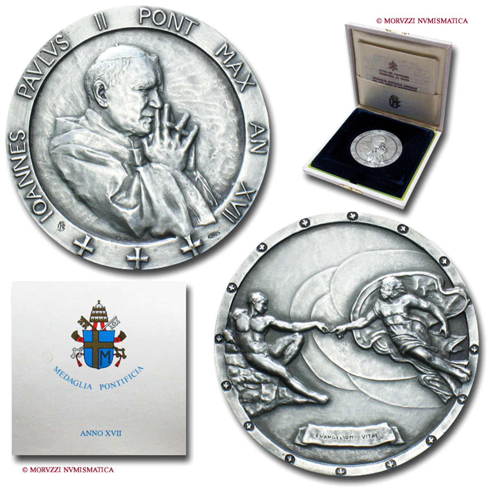 Città del Vaticano, GIOVANNI PAOLO II, Wojtyla, MEDAGLIA ANNUALE mm. 44,00, 1995 A. XVII | Moruzzi Numismatica