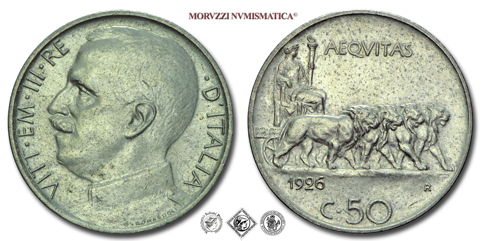 Regno d'Italia, VITTORIO EMANUELE III, 50 CENTESIMI, 1926, Leoni - contorno liscio, Zecca di Roma, NICHEL, qFDC, (R), (Pagani 808) / monete italiane moderne rare (moneta italiana moderna rara da collezione - Casa Savoia) | Moruzzi Numismatica