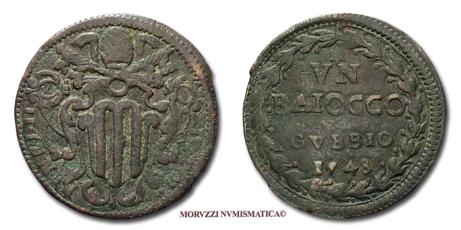 Stato Pontificio, BENEDETTO XIV, Lambertini, 1740-1758, BAIOCCO, 1748 | Moruzzi Numismatica