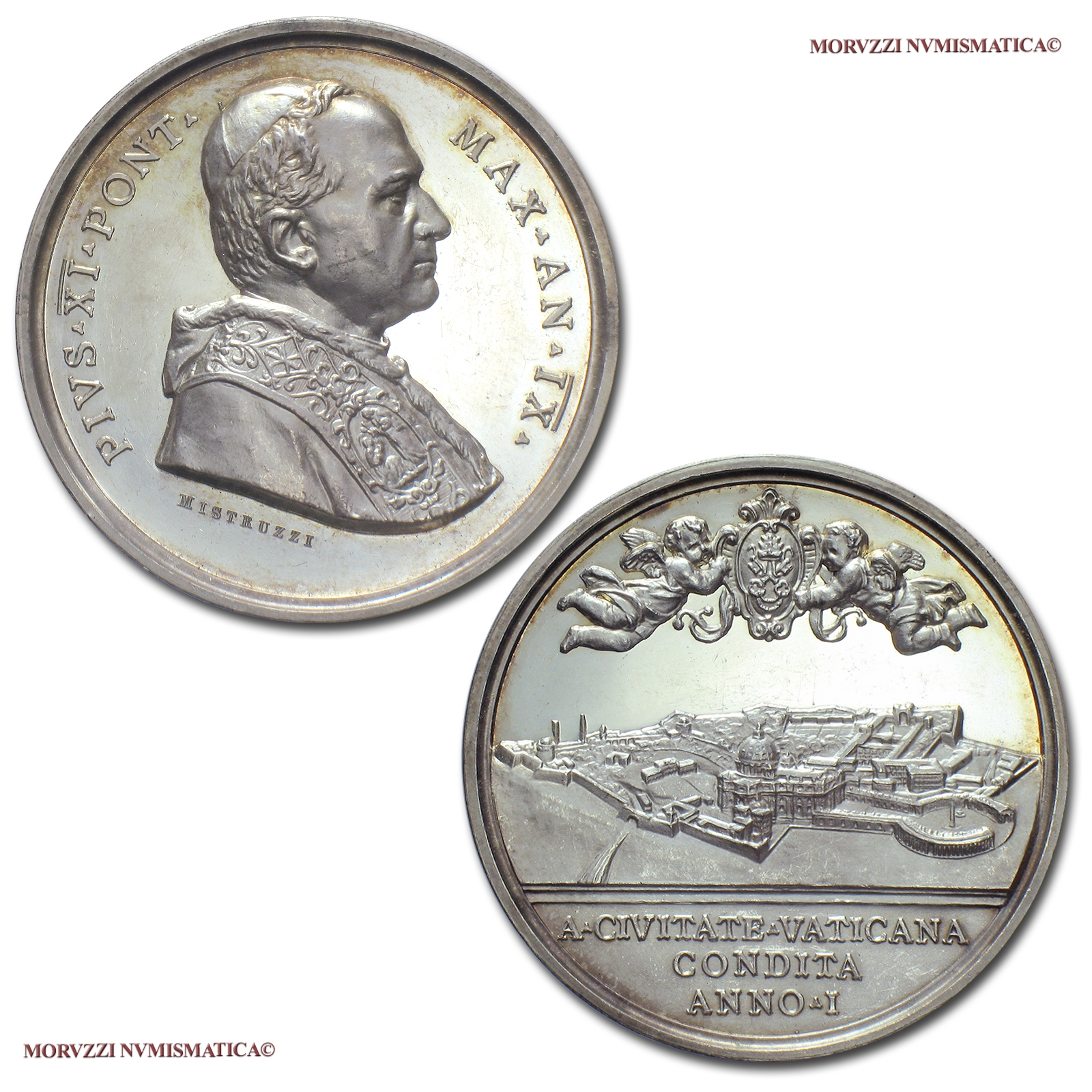 Città del Vaticano, PIO XI, MEDAGLIA ANNUALE IN ARGENTO, 1932, La nuova Pinacoteca Vaticana, Opus Mistruzzi, FDC, (Bartolotti 932) / Pius XI SILVER MEDAL Papal medals (medaglie papali d'argento) Silbermedaille - Pie XI | Moruzzi Numismatica