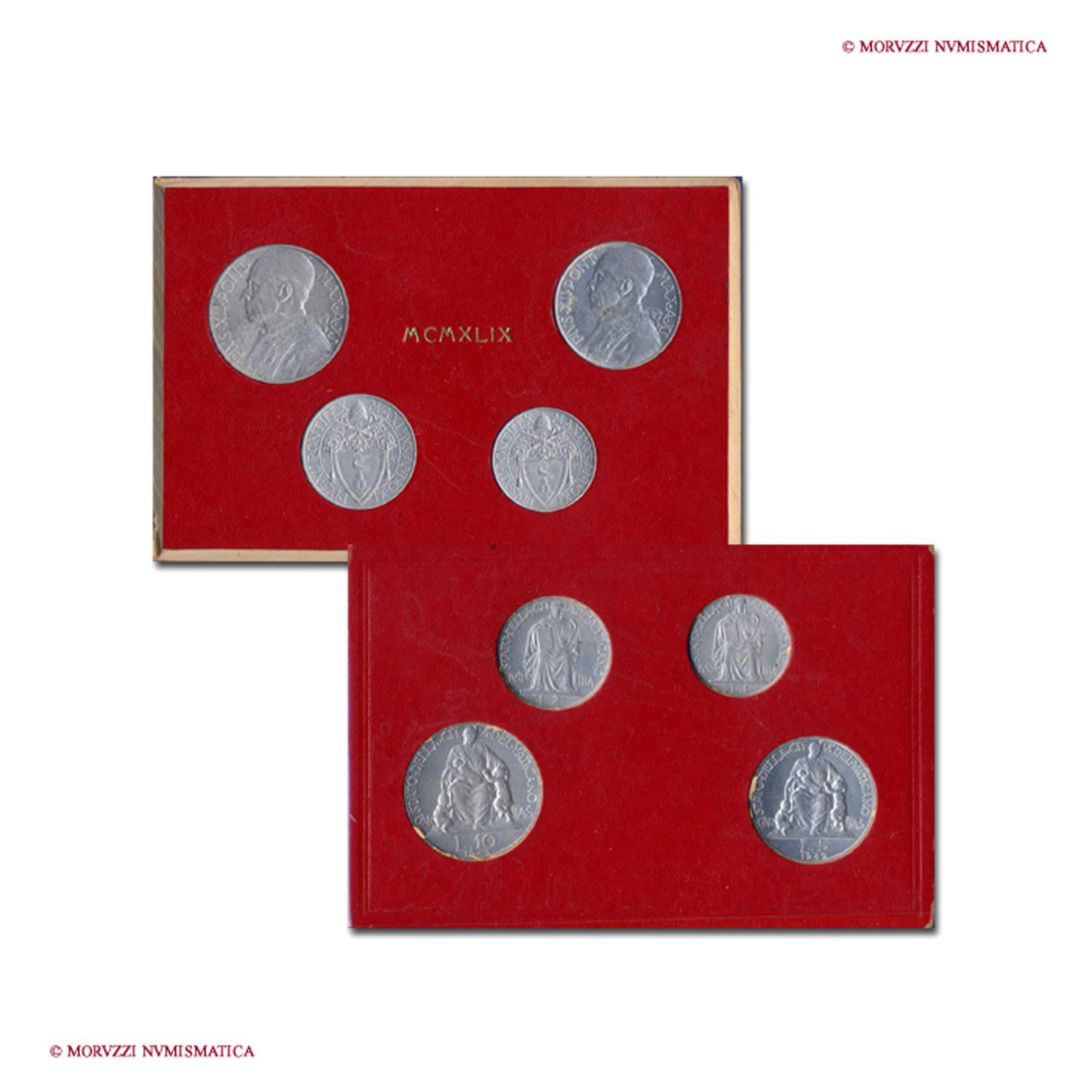Città del Vaticano, PIO XII, Pacelli, 1939-1958, SERIE DI 4 VALORI, 1949 A XI | Moruzzi Numismatica