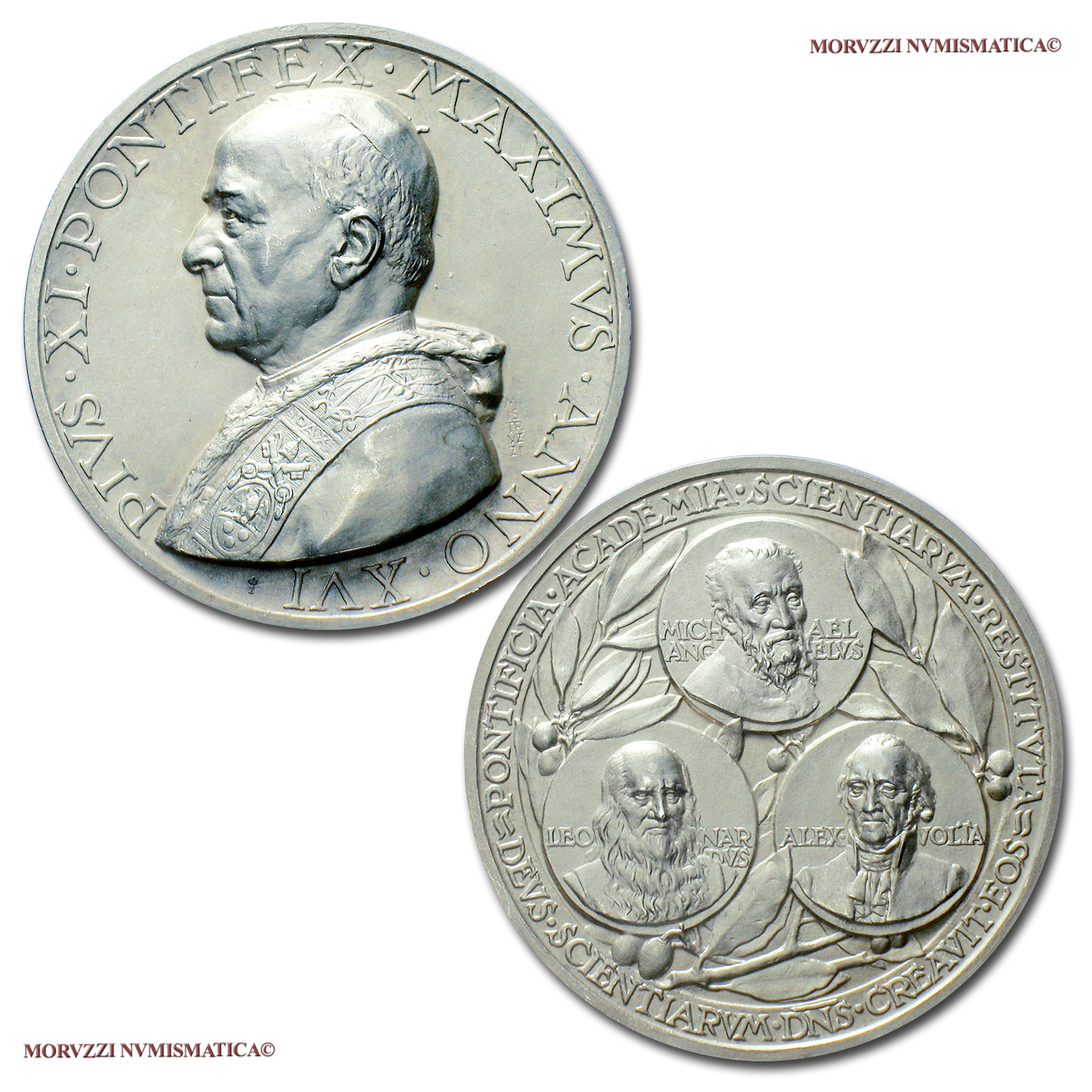 Città del Vaticano, PIO XI, MEDAGLIA ANNUALE ARGENTO, 1937 A XVI, Pontificia Accademia delle Scienze, (Bartolotti 937) | Moruzzi Numismatica