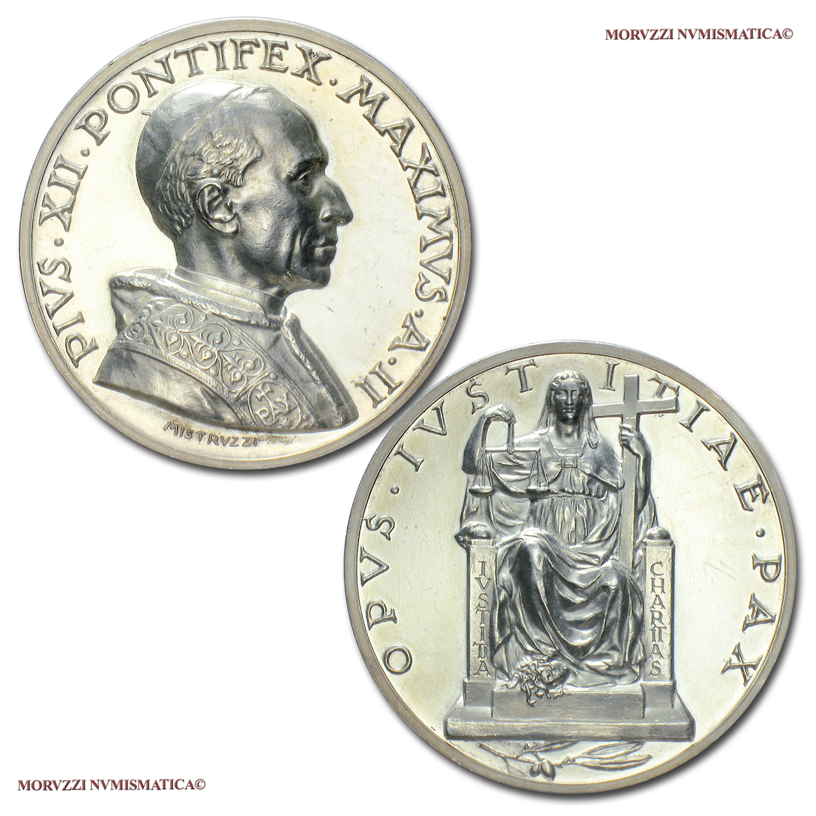 Città del Vaticano, PIO XII, MEDAGLIA ANNUALE ARGENTO, 1940 A II, Esortazione alla Pace, (Bartolotti 940) | Moruzzi Numismatica
