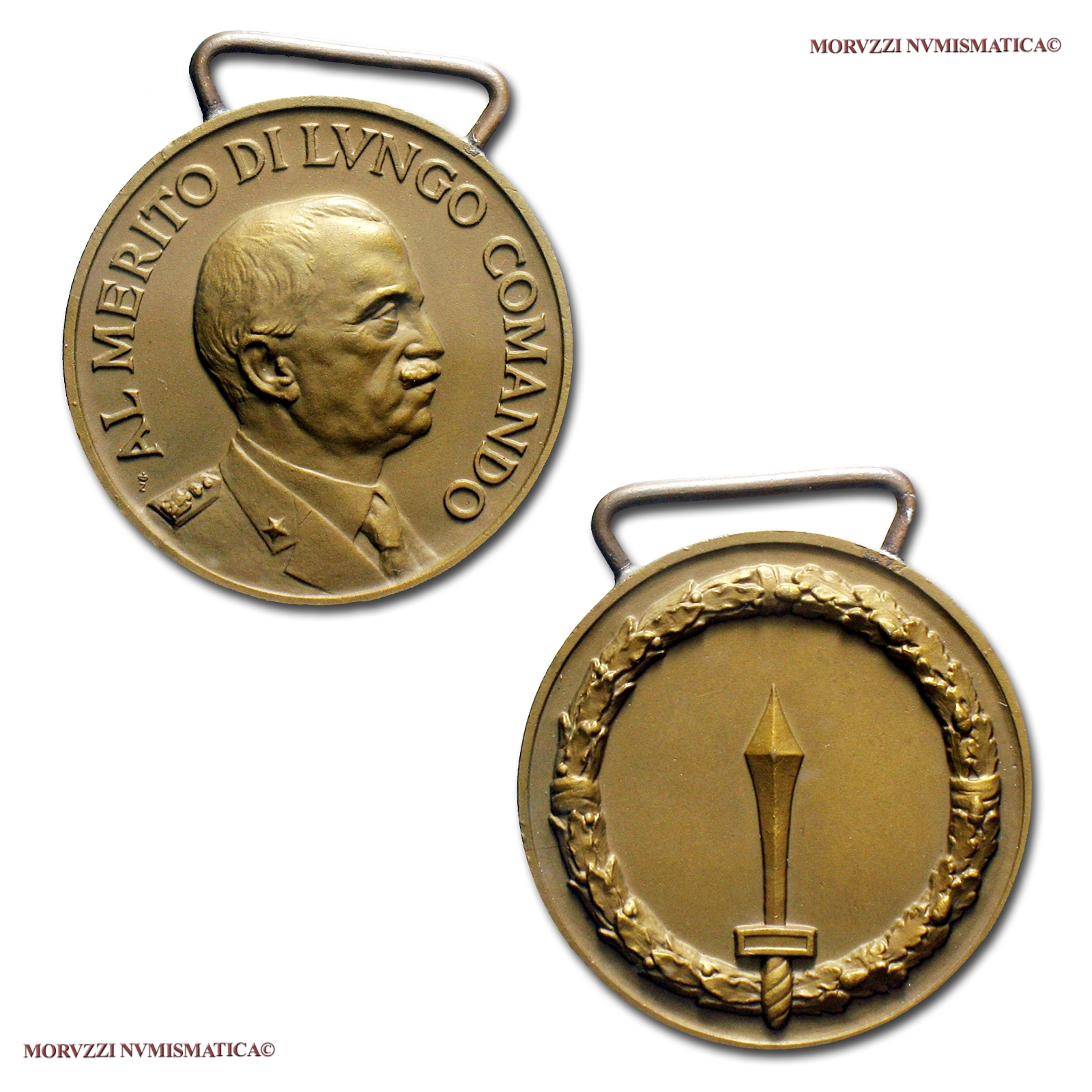 Regno d'Italia, VITTORIO EMANUELE III, MEDAGLIA IN BRONZO, 1935, AL MERITO DI LUNGO COMANDO, Opus Attilio Silvio Motti, (Casolari 103) | Moruzzi Numismatica