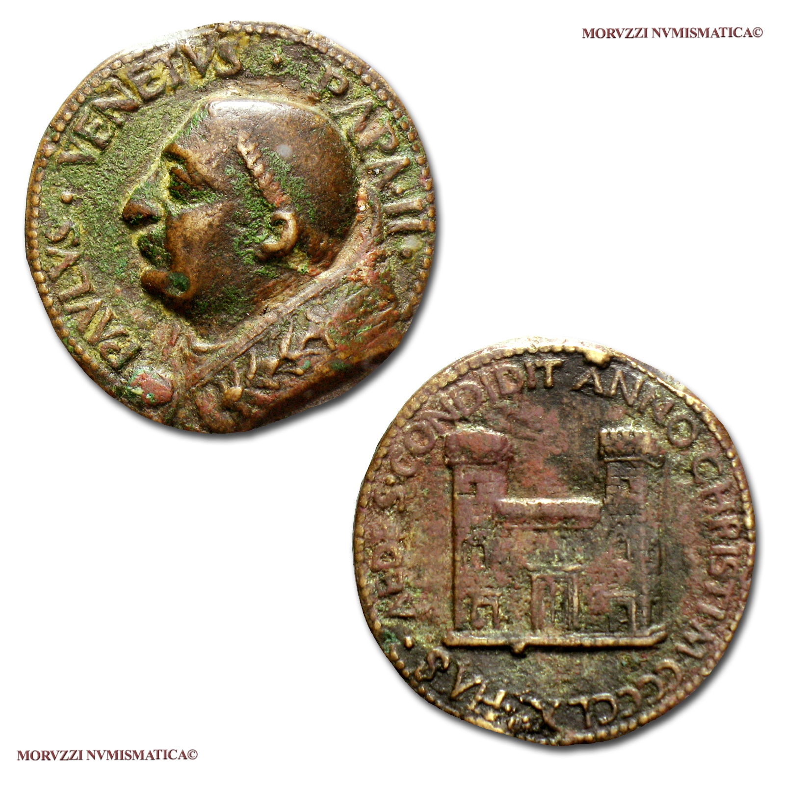 Stato Pontificio, PAOLO II, MEDAGLIA IN BRONZO, 1465, Per la costruzione di Palazzo Venezia a Roma, (Hill 783) | Moruzzi Numismatica