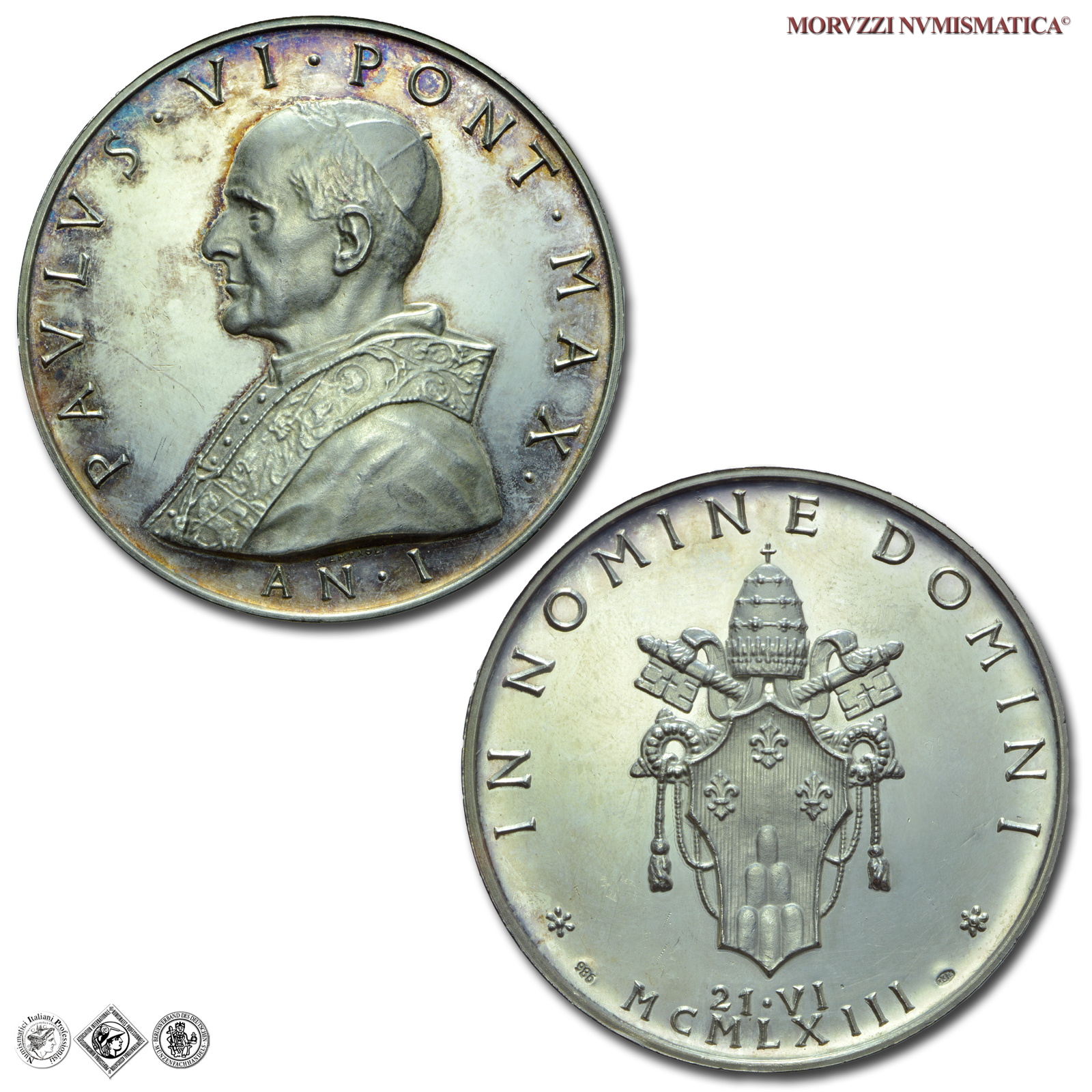 Città del Vaticano, PAOLO VI, Montini, MEDAGLIA ANNUALE IN ARGENTO, AN I (1963), Per l'elezione al Pontificato, Opus Pietro Giampaoli, FDC, (Bartolotti E963) / medaglie papali d'argento (medaglie pontificie annuali da collezione) | Moruzzi Numismatica