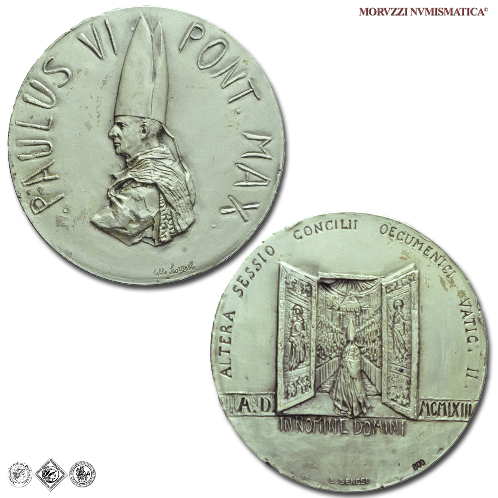 Città del Vaticano, PAOLO VI, Montini, MEDAGLIA STRAORDINARIA IN ARGENTO, 1963, Concilio Ecumenico II sessione, Opus Lello Scorzelli, FDC, (Macri-Marinelli 49) / medaglie papali d'argento (medaglie pontificie straordinarie da collezione) | Moruzzi Numismatica