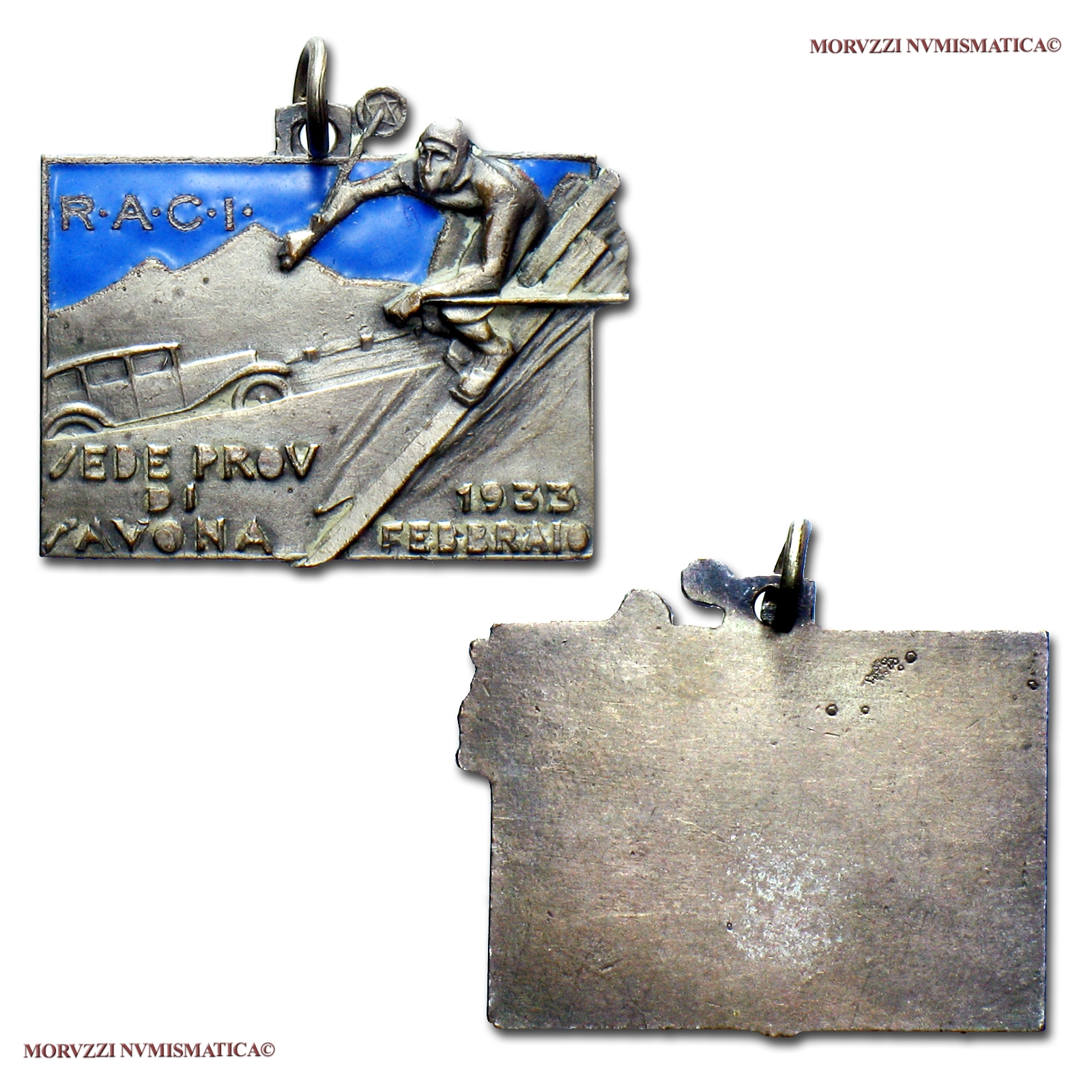 Italia, Reale Automobile Club d'Italia (R.A.C.I.), MEDAGLIA IN ARGENTO, febbraio 1933, Sede provinciale di Savona, qFDC / medaglie italiane d'argento del Ventennio Fascista (medaglie fasciste da collezione - epoca fascista - fascismo italiano) | Moruzzi Numismatica