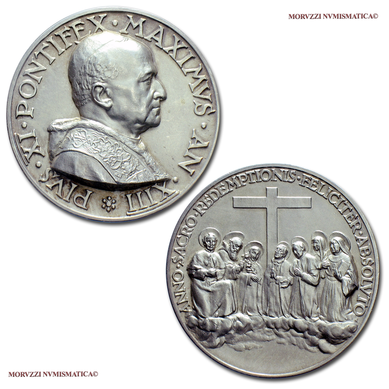 Città del Vaticano, PIO XI, MEDAGLIA ANNUALE IN ARGENTO, 1934 AN XIII, Canonizzazioni del 1934, Opus Mistruzzi, FDC, (Bartolotti E934) / Pius XI SILVER MEDAL (Papal medals - medaglie papali d'argento - medaglie ponticie da collezione) | Moruzzi Numismatica