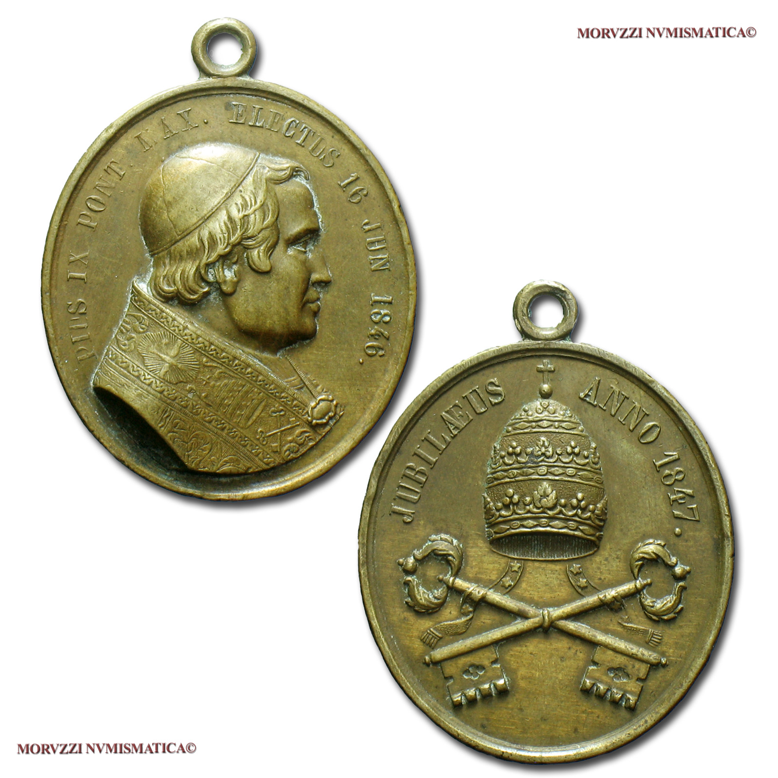 Stato Pontificio, PIO IX, MEDAGLIA STRAORDINARIA IN BRONZO, 1847, Giubileo episcopale, SPL, (R), (Bartolotti I-47) / Pope Pius IX Mastai Ferretti BRONZE MEDALS (medaglie papali rare - medaglie pontificie straordinarie) | Moruzzi Numismatica