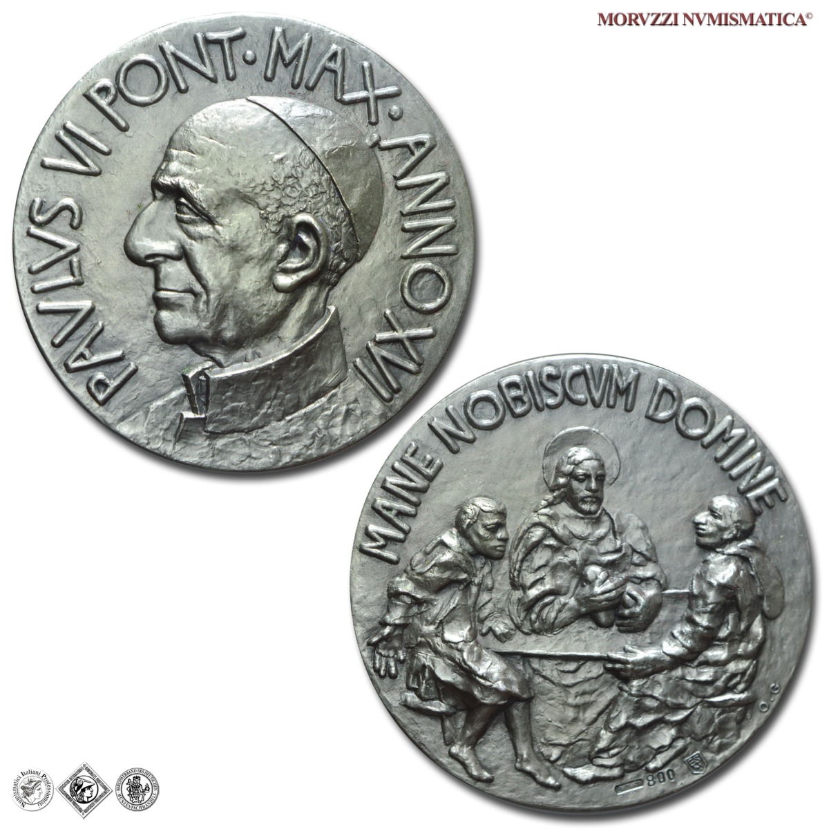 Città del Vaticano, PAOLO VI, Montini, MEDAGLIA ANNUALE IN ARGENTO, A. XVI, Mane Nobiscum Domine, Opus Oscar Gallo, FDC, (Modesti 446) / medaglie papali pontificie annuali d'argento | Moruzzi Numismatica