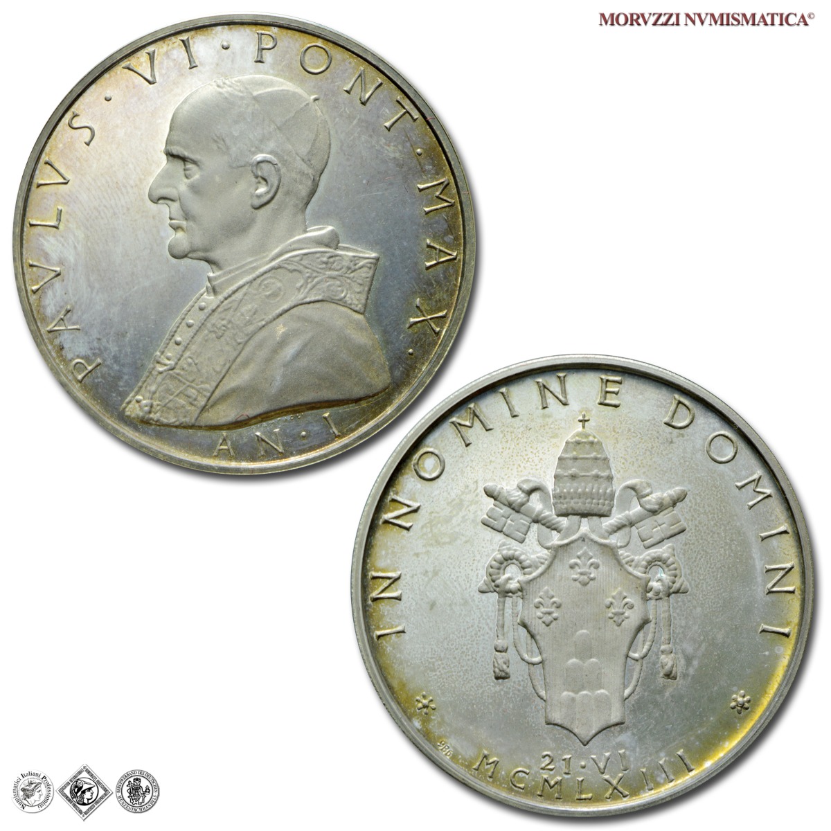 Città del Vaticano, PAOLO VI, Montini, MEDAGLIA ANNUALE IN ARGENTO, AN I (1963), Per l'elezione al Pontificato, Opus Pietro Giampaoli, FDC, (Bartolotti E963) / medaglie papali pontificie annuali d'argento | Moruzzi Numismatica