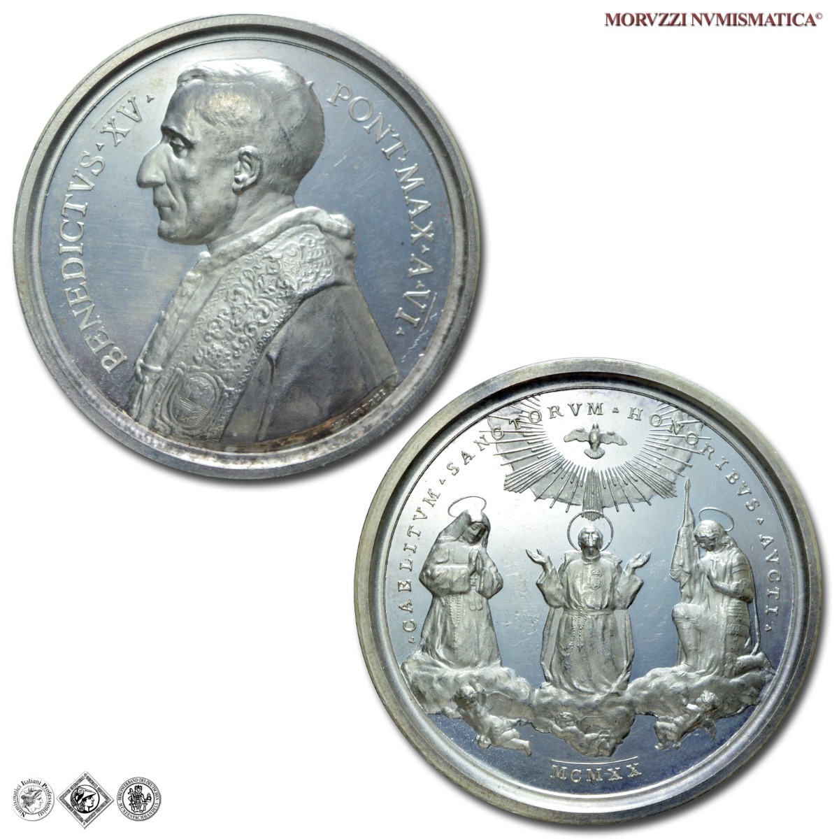 Stato Pontificio, BENEDETTO XV, Della Chiesa, MEDAGLIA ANNUALE IN ARGENTO, 1920 AN VI, Canonizzazioni del 1920 - Santa Giovanna d'Arco, Opus Aurelio Mistruzzi, FDC, (NC), (Bartolotti E920) / medaglie papali pontifice annuali d'argento | Moruzzi Numismatica