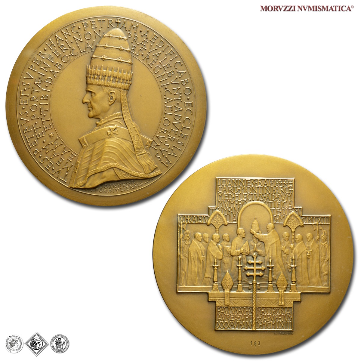 Città del Vaticano, PAOLO VI, Montini, MEDAGLIA STRAORDINARIA IN BRONZO mm. 80,00, 1963, Incoronazione, Opus Pietro Giampaoli, FDC, (RR), (Macri-Marinelli 41) / medaglie papali pontificie straorinarie rare da collezione | Moruzzi Numismatica