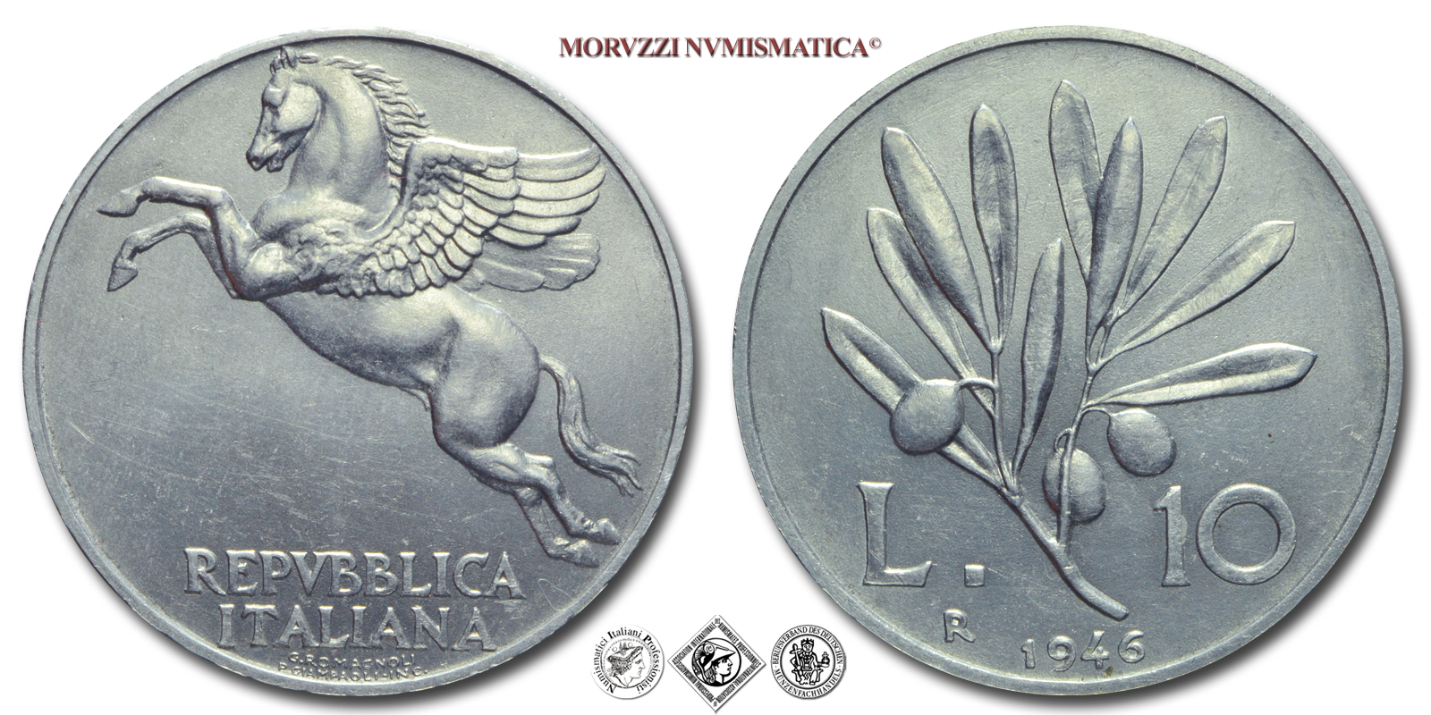Repubblica Italiana, 10 LIRE, 1946, Olivo, Zecca di Roma, ITALMA, FDC, (R), (Pagani 2301) / monete italiane moderna rare (moneta italiana moderna rara da collezione) - OFFERTA SPECIALE | Moruzzi Numismatica - In offerta