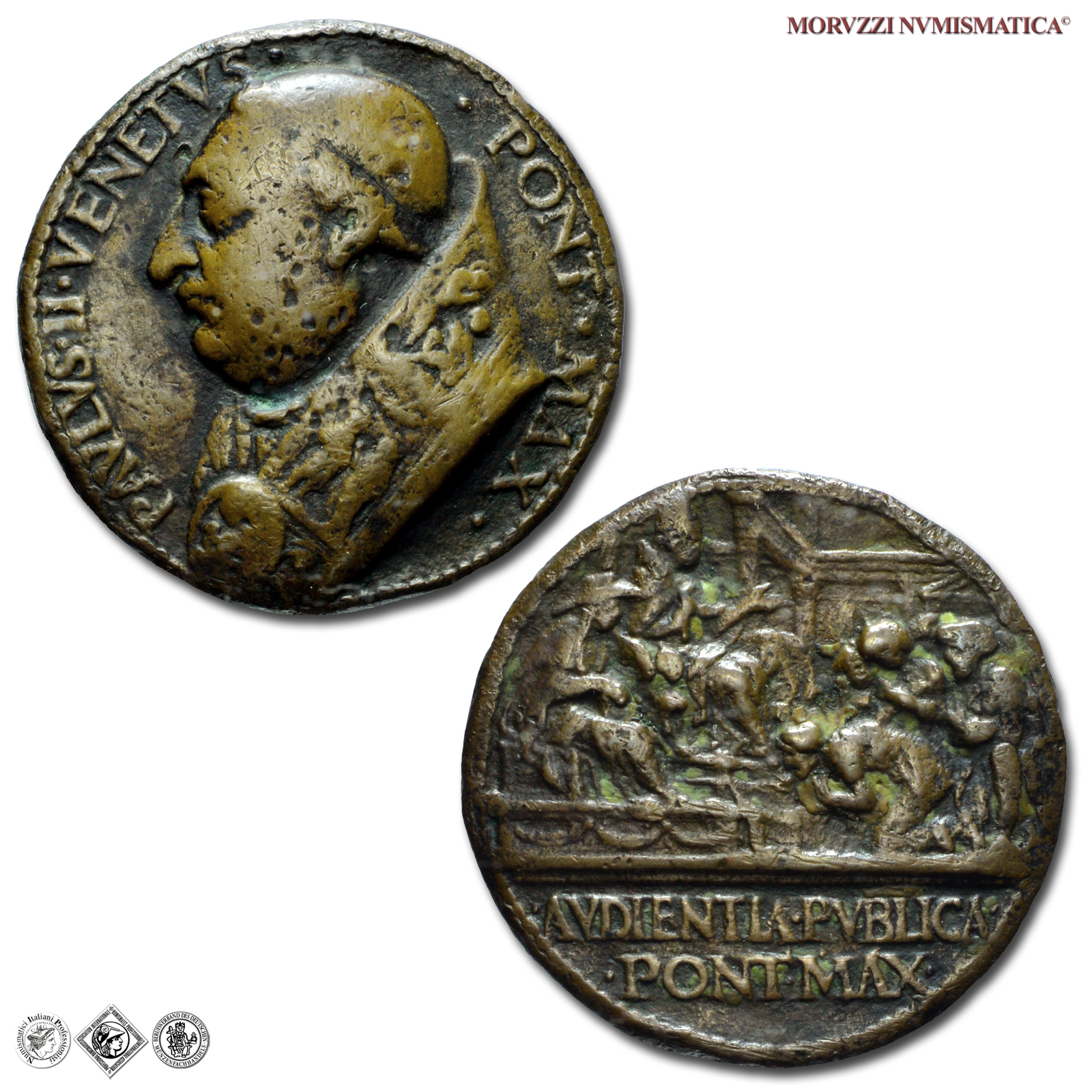 Stato Pontificio, PAOLO II, Barbo, MEDAGLIA FUSA IN BRONZO, 1464, Udienze pubbliche di Paolo II, Opus Cristoforo di Geremia, MB, (Modesti 111) / medaglie papali (medaglie pontificie da collezione) | Moruzzi Numismatica