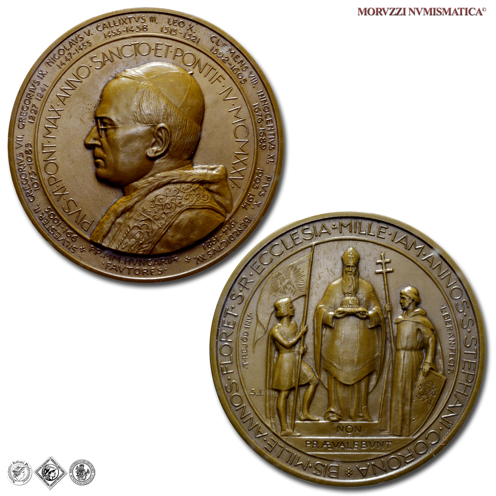 Città del Vaticano, PIO XI, Ratti, MEDAGLIA STRAORDINARIA IN BRONZO, 1925, Pellegrinaggio Ungherese, Opus Rejod T. e Beran Lajos, FDC, (RR), (Berni 400) / medaglie papali straordinarie rare (medaglie pontificie da collezione) | Moruzzi Numismatica