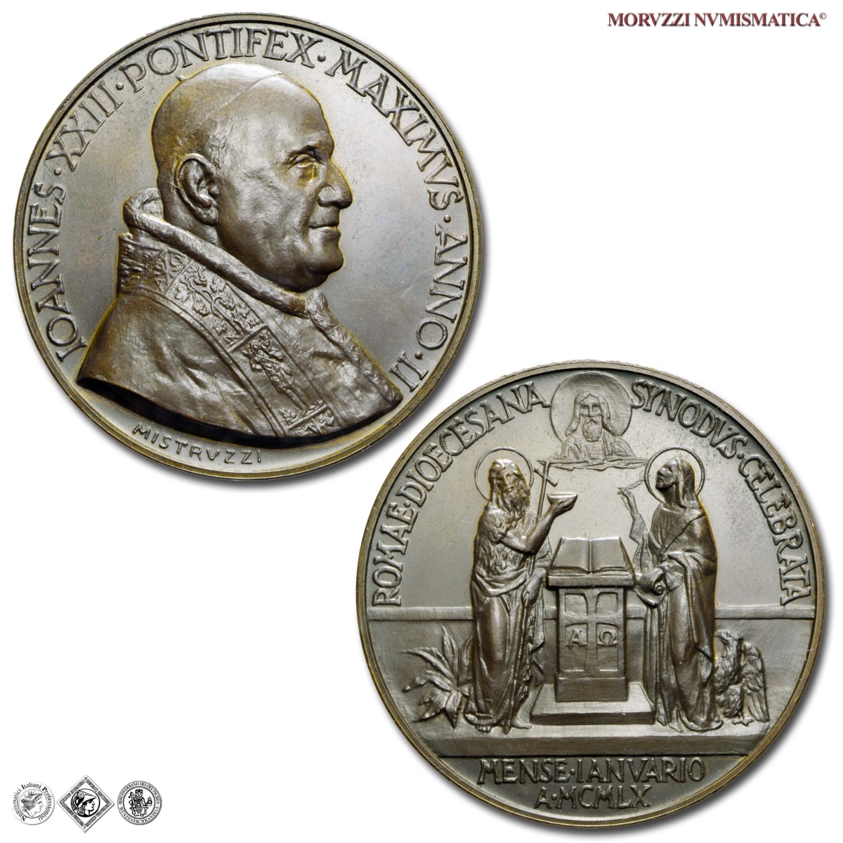 Città del Vaticano, GIOVANNI XXIII, Roncalli, MEDAGLIA STRAORDINARIA IN BRONZO, Sinodo, 1960 ANNO II, Opus Aurelio Mistruzzi, FDC, (Modesti 94) / medaglie papali pontificie straordinarie da collezione | Moruzzi Numismatica