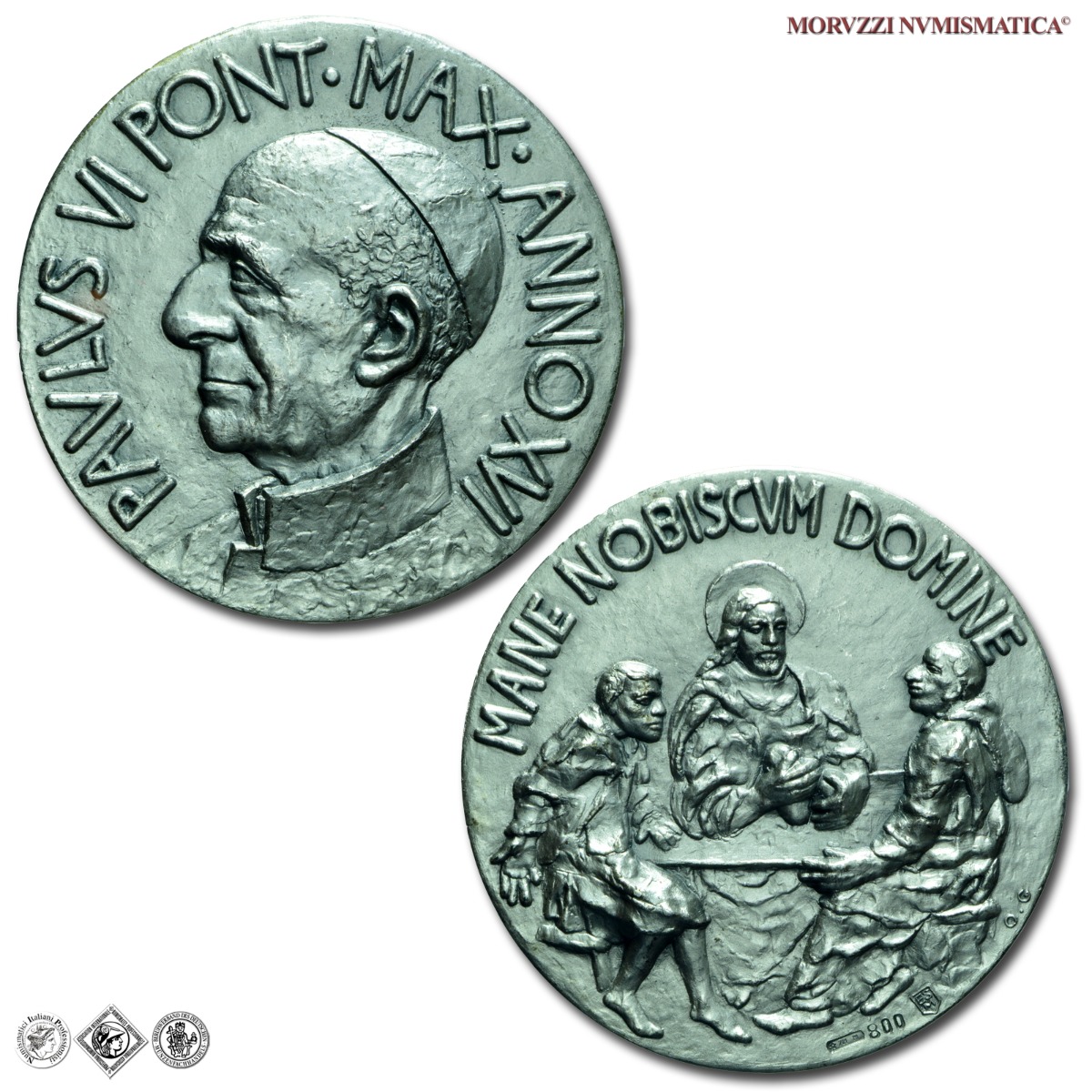 Città del Vaticano, PAOLO VI, Montini, MEDAGLIA ANNUALE IN ARGENTO, A. XVI, Mane Nobiscum Domine, Opus Oscar Gallo, FDC, (Modesti 446) / medaglie papali pontificie annuali d'argento | Moruzzi Numismatica