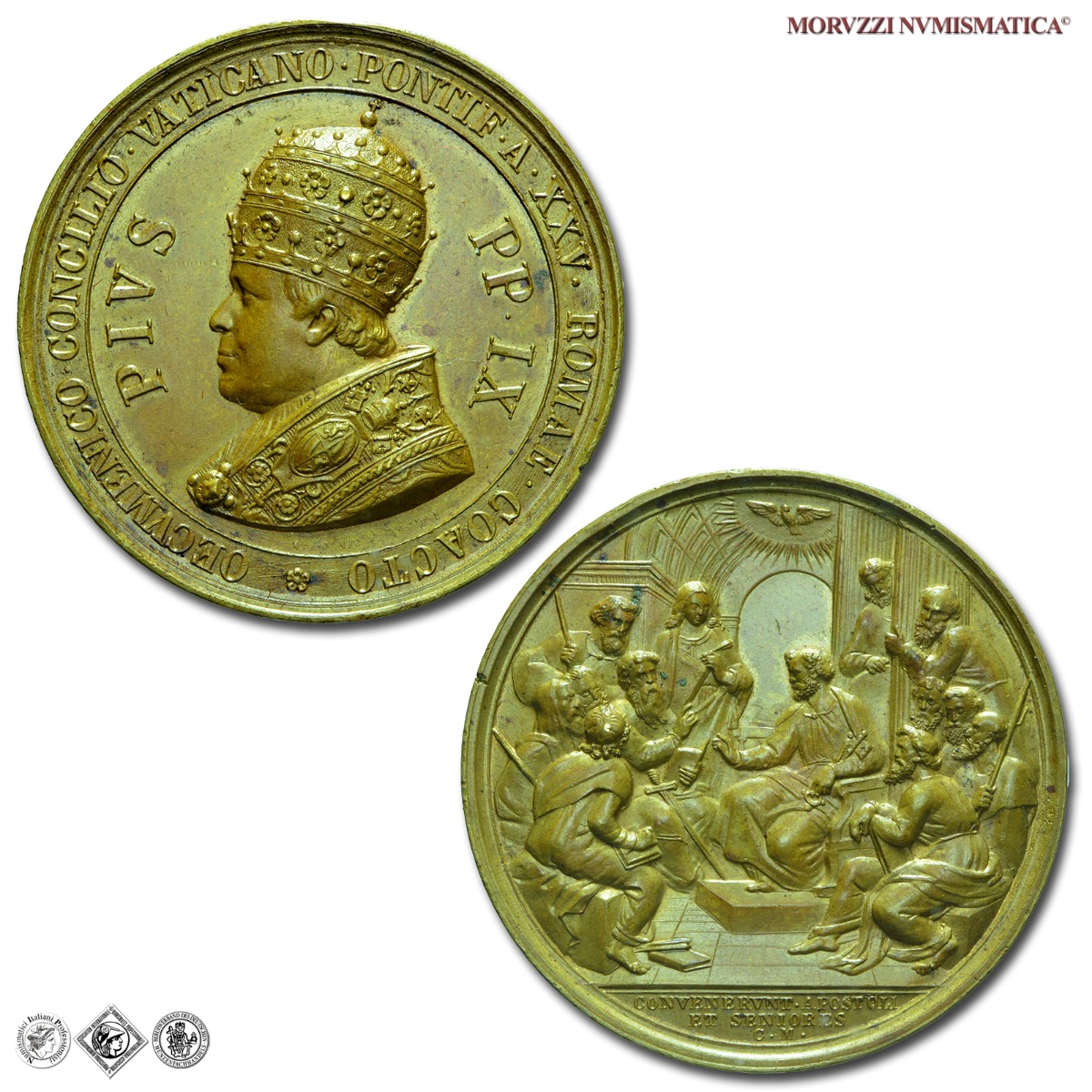 Stato Pontificio, PIO IX, Mastai Ferretti, MEDAGLIA STRAORDINARIA IN BRONZO, 1870 A XXV, Chiusura XX Concilio Ecumenico, Opus Carlo Moscetti, mSPL, (Bartolotti XXV-12) / medaglie papali pontificie straordinarie da collezione | Moruzzi Numismatica