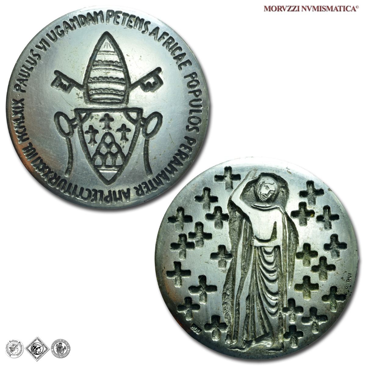 Città del Vaticano, PAOLO VI, Montini, MEDAGLIA STRAORDINARIA IN ARGENTO, 1969, Viaggio in Uganda, Opus Romano Rui, FDC, (NC), (Unificato p. 501) / medaglie papali pontificie straordinarie d'argento | Moruzzi Numismatica