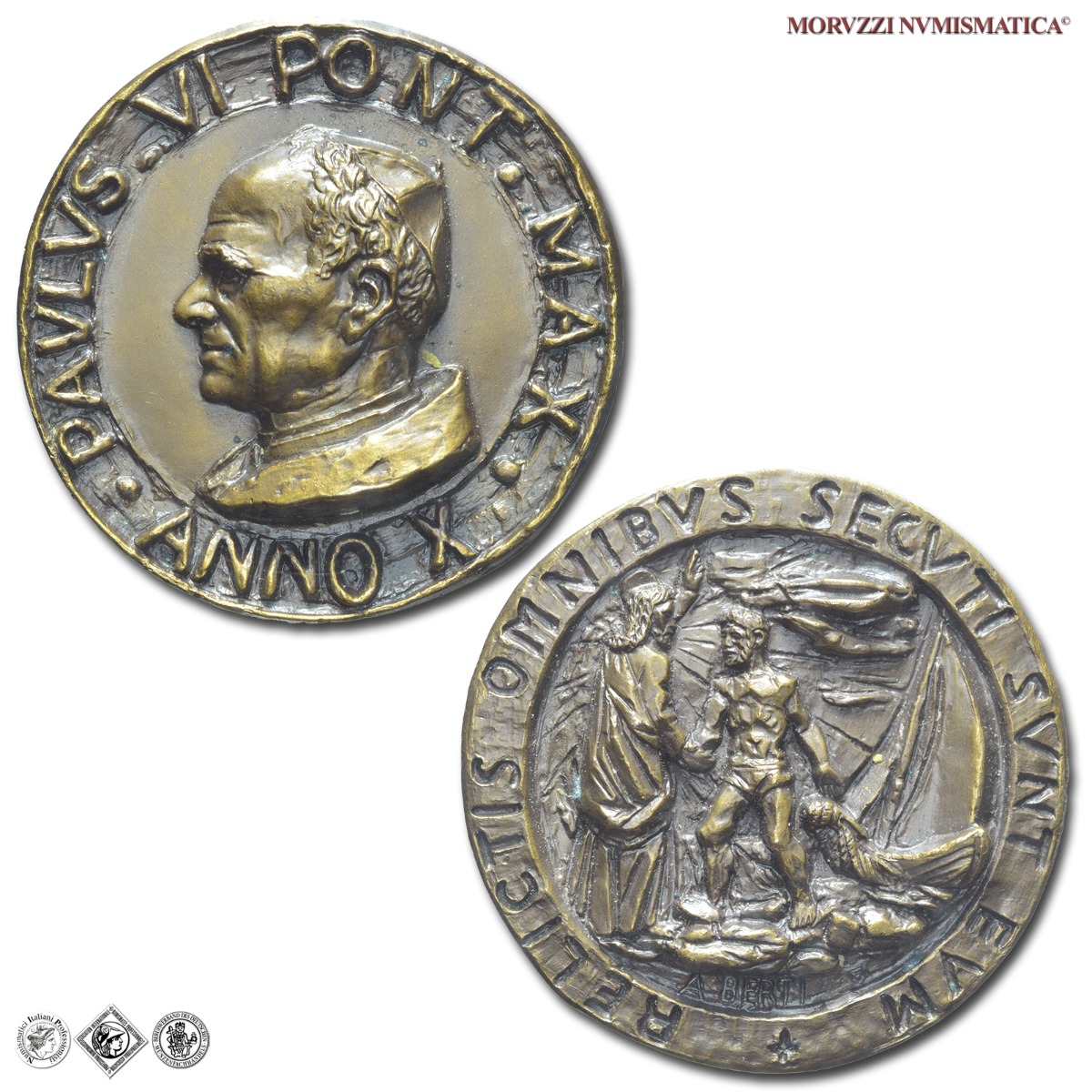 Città del Vaticano, PAOLO VI, Montini, MEDAGLIA ANNUALE IN BRONZO, 1972 ANNO X, Convocazione Sinodo dei Vescovi, Opus Antonio Berti, FDC, (Modesti 440) / medaglie papali pontificie annuali da collezione | Moruzzi Numismatica