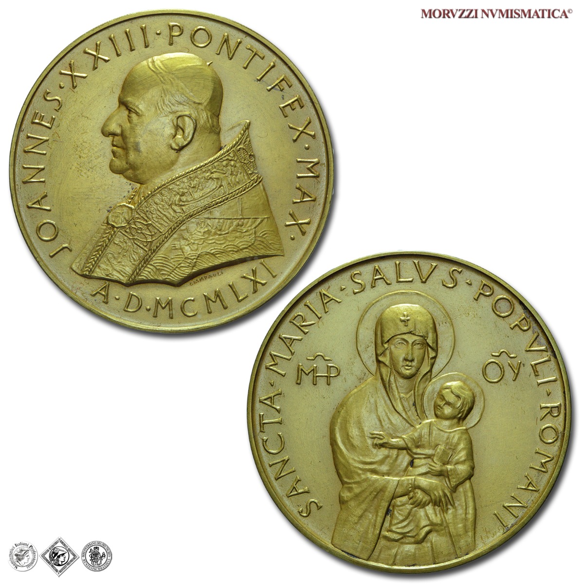 Città del Vaticano, GIOVANNI XXIII, Roncalli, MEDAGLIA STRAORDINARIA IN BRONZO, 1961, Salus Populi Romani, Opus Pietro Giampaoli, FDC, (R), (Modesti 131) / medaglie papali pontificie straordinarie rare | Moruzzi Numismatica