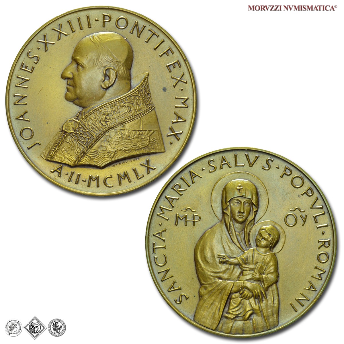 Città del Vaticano, GIOVANNI XXIII, Roncalli, MEDAGLIA STRAORDINARIA IN BRONZO, 1961, Salus Populi Romani, Opus Pietro Giampaoli, FDC, (R), (Modesti 131) / medaglie papali pontificie straordinarie rare | Moruzzi Numismatica