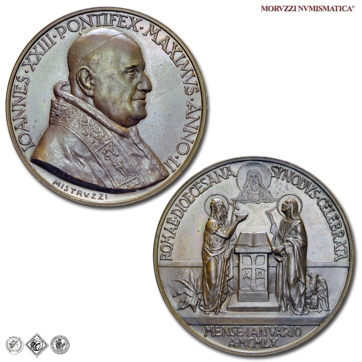Città del Vaticano, GIOVANNI XXIII, Roncalli, MEDAGLIA STRAORDINARIA IN BRONZO, Sinodo, 1960 ANNO II, Opus Aurelio Mistruzzi, FDC, (Modesti 94) / medaglie papali pontificie straordinarie da collezione | Moruzzi Numismatica