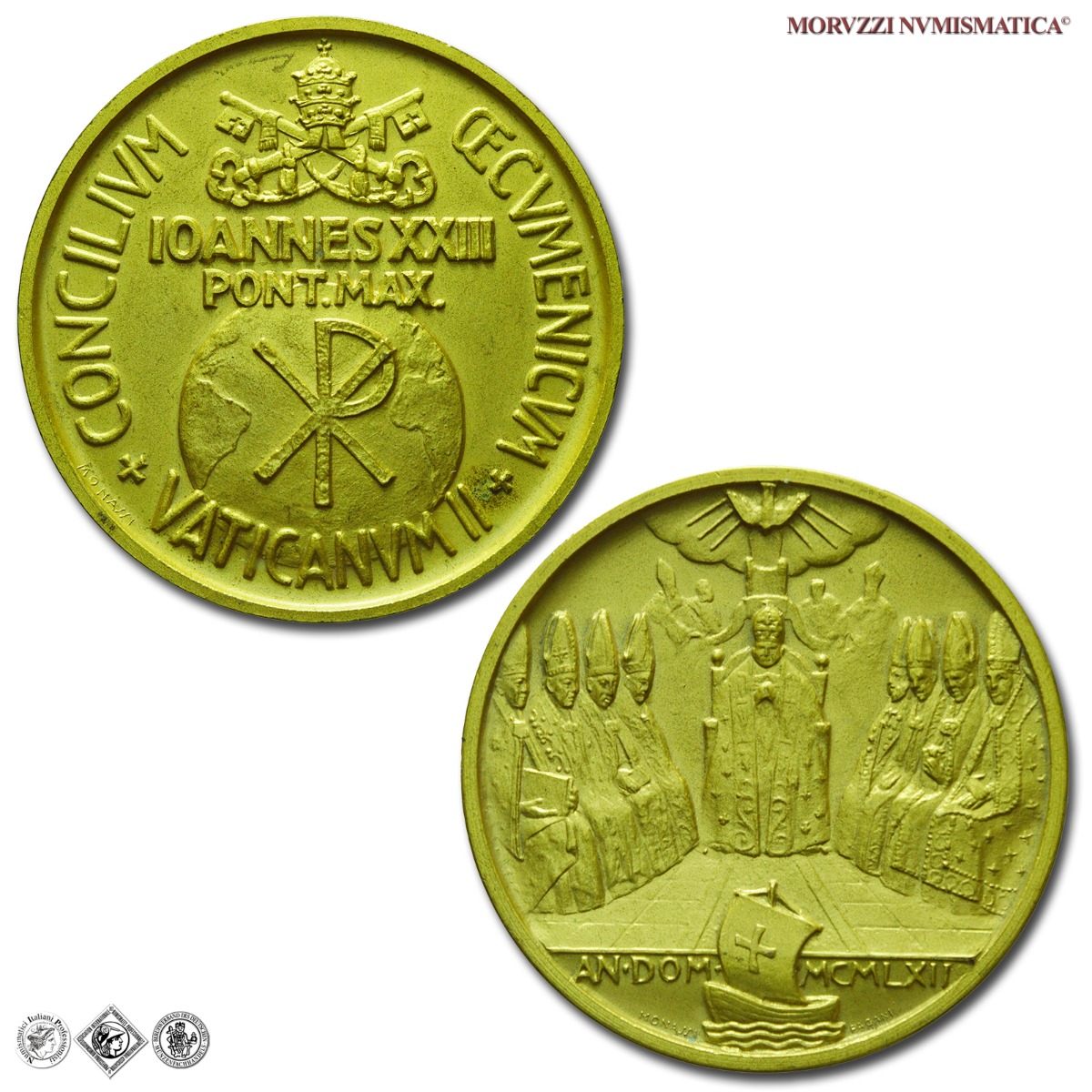 Città del Vaticano, GIOVANNI XXIII, Roncalli, MEDAGLIA IN BRONZO, 1962, Apertura Concilio Ecumenico Vaticano II, Opus Guerrino Mattia Monassi, FDC, (Modesti 197) / medaglie papali pontificie da collezione | Moruzzi Numismatica