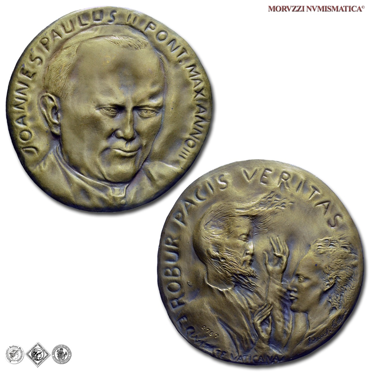 Città del Vaticano, GIOVANNI PAOLO II, Wojtyla, MEDAGLIA ANNUALE IN BRONZO, 1981 A. III, Giornata della Pace, Opus Pericle Fazzini, FDC, (Di Virgilio 27) / Papież Jan Paweł II Karol Józef Wojtyła (medaglie papali pontificie vaticane annuali) | Moruzzi Numismatica