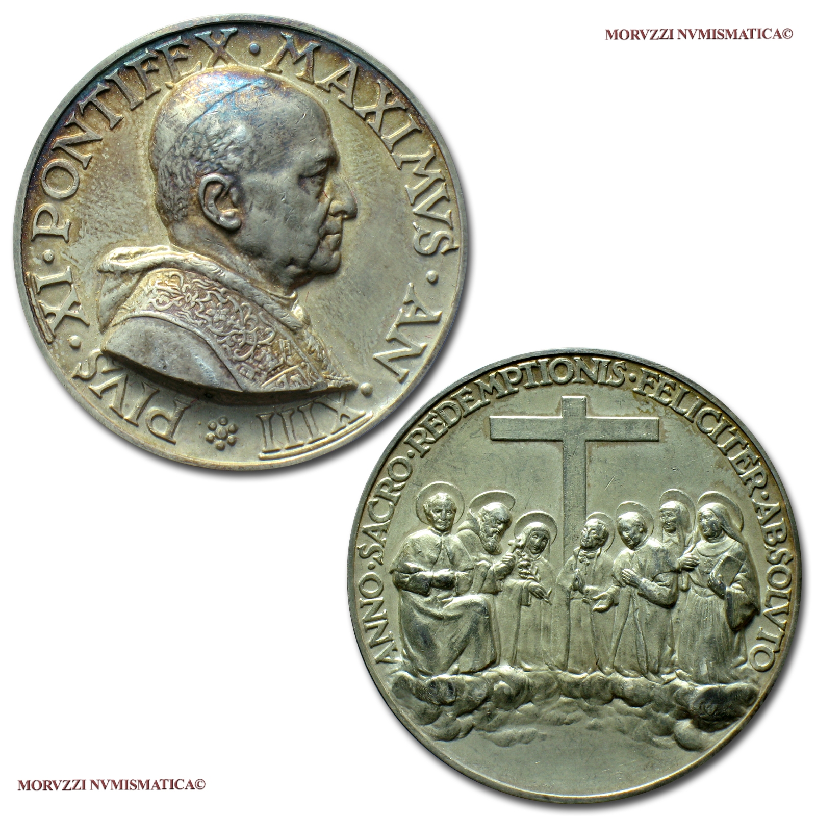Città del Vaticano, PIO XI, MEDAGLIA ANNUALE IN ARGENTO, 1934 AN XIII, Canonizzazioni del 1934, Opus Aurelio Mistruzzi, FDC, (NC), (Bartolotti E934) / Pope Pius XI SILVER MEDALS (medaglie papali d'argento - medaglie ponticie annuali da collezione) | Moruzzi Numismatica