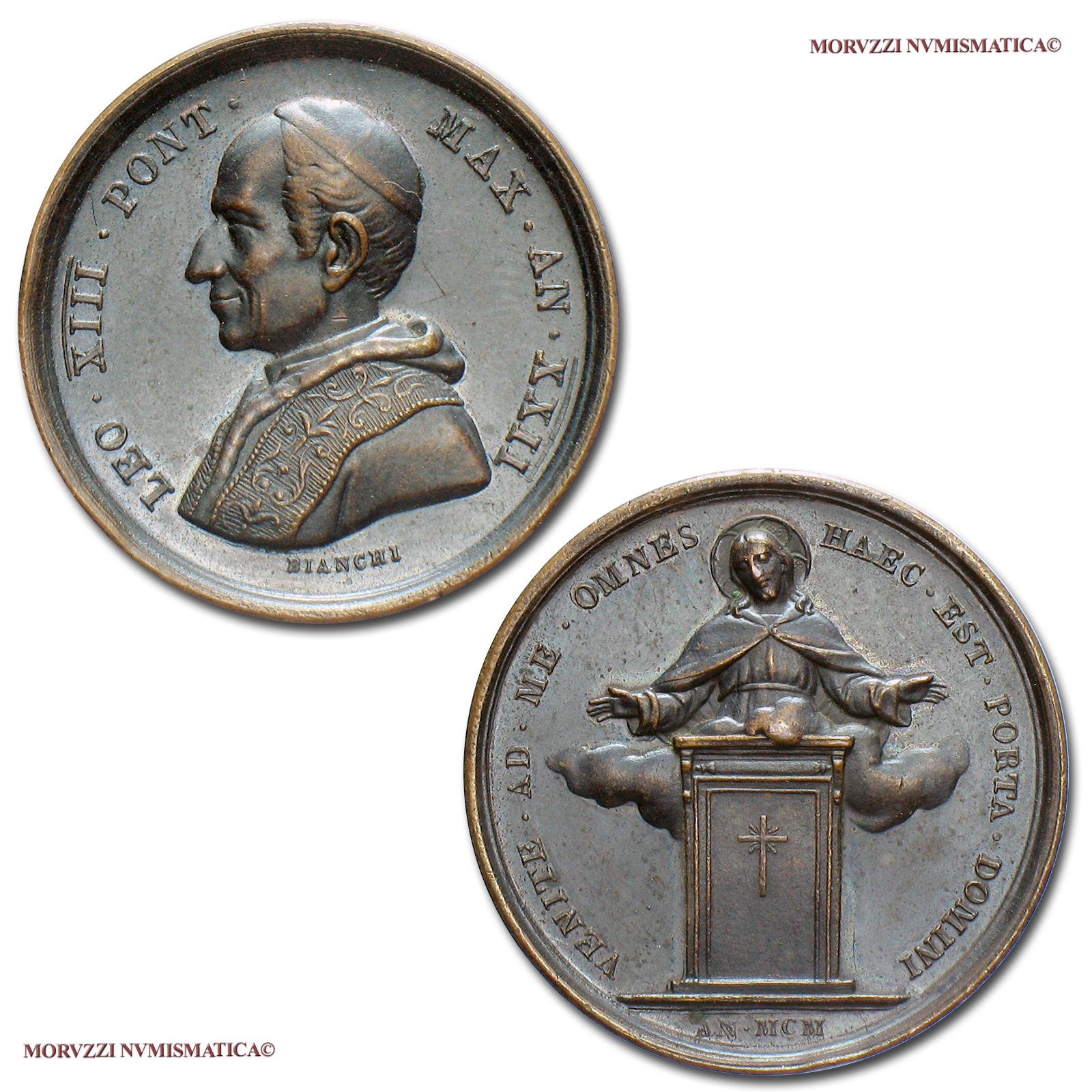 Stato Pontificio, LEONE XIII, MEDAGLIA STRAORDINARIA IN BRONZO, AN XXII (1899), Apertura della Porta Santa, Opus Bianchi, SPL, (Modesti 317) / Pope Leo XIII BRONZE MEDALS (medaglie papali di bronzo - medaglie pontificie straordinarie) Bronzemedaille | Moruzzi Numismatica