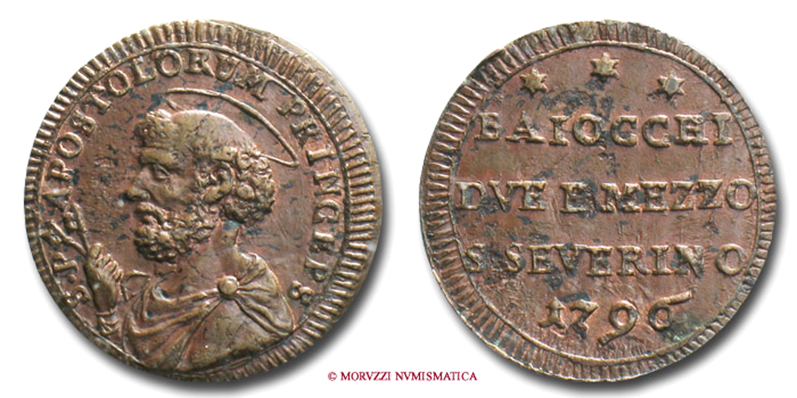 Stato Pontificio, PIO VI, Braschi 1775-1799, BAIOCCHI 2,5, 1796 | Moruzzi Numismatica