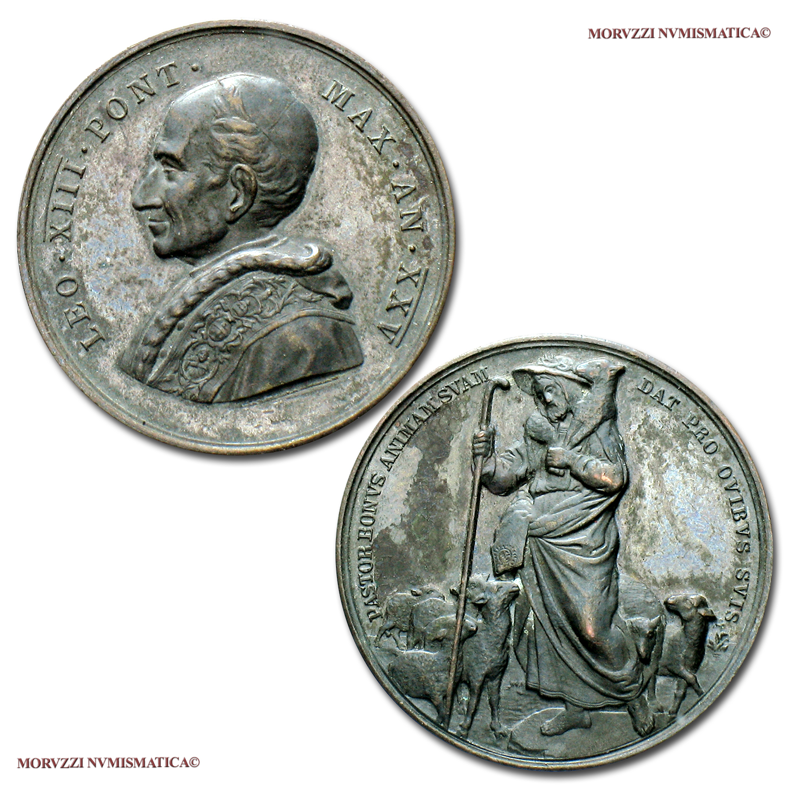 Città del Vaticano, LEONE XIII, Gioacchino Pecci, MEDAGLIA BRONZO mm 30,40, AN XXV - 1902 | Moruzzi Numismatica