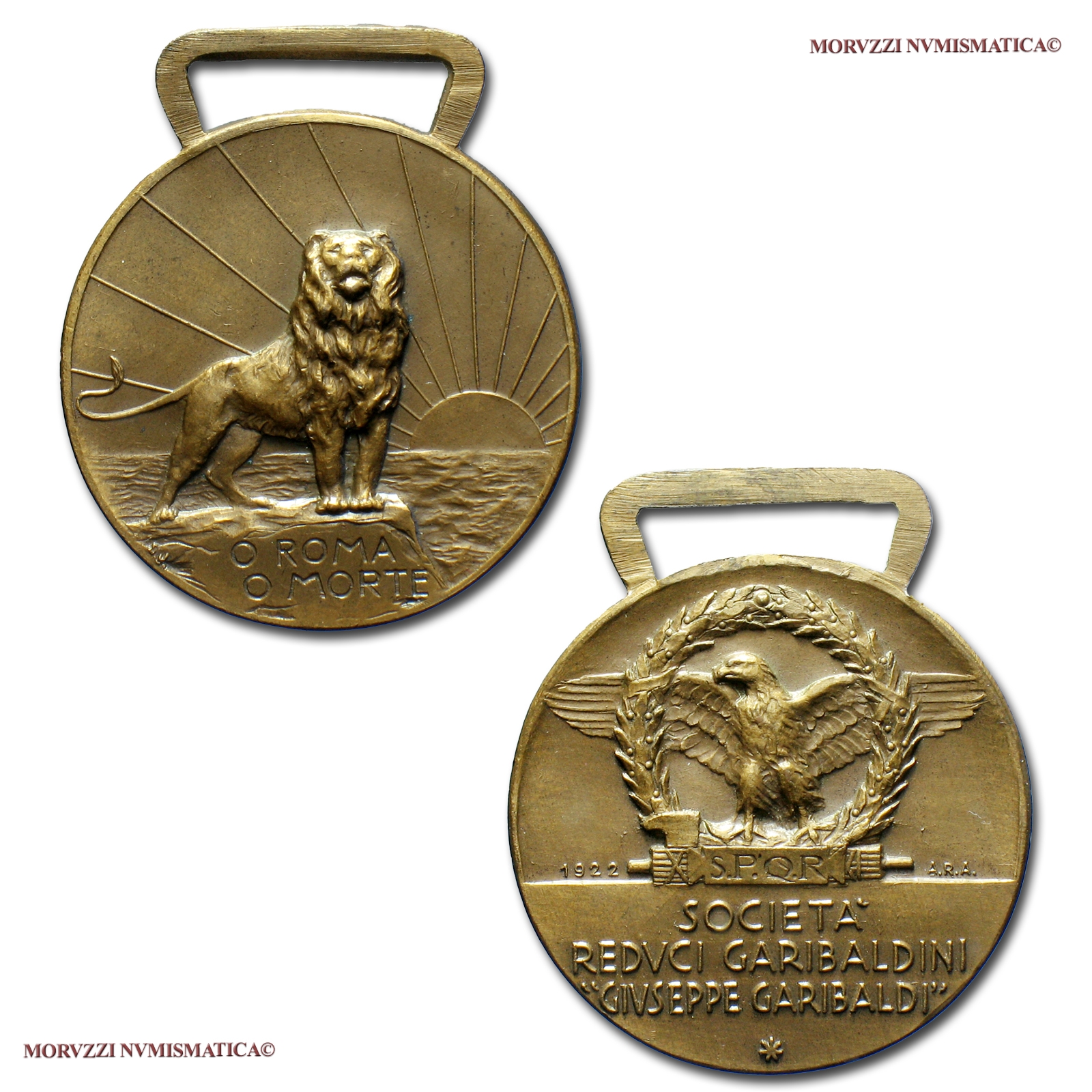 Italia, GIUSEPPE GARIBALDI, MEDAGLIA IN BRONZO, 1922, Società Reduci Garibaldini, qFDC, (R) / medaglie italiane moderne rare (medaglia italiana moderna rara da collezione) | Moruzzi Numismatica