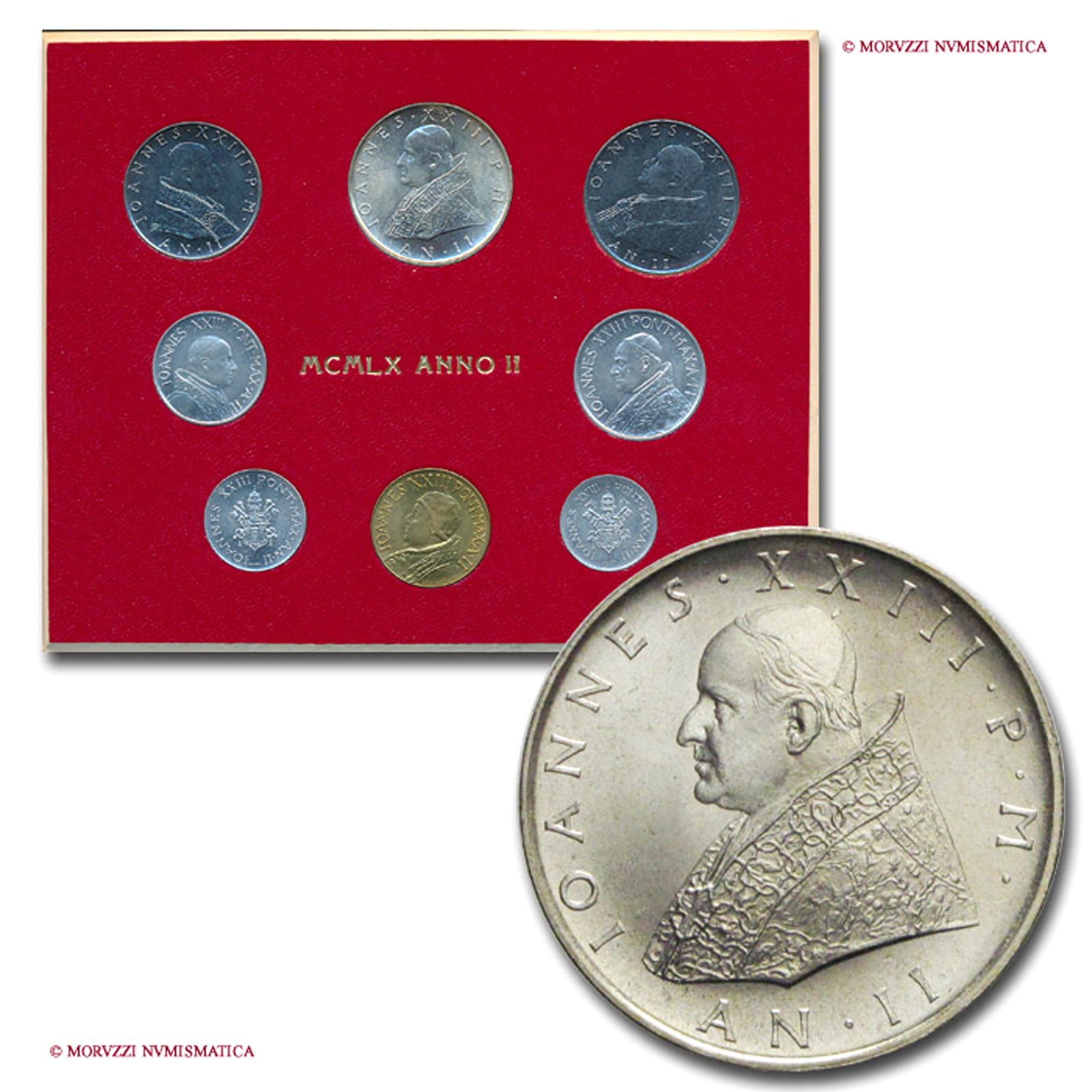 Città del Vaticano, GIOVANNI XXIII, Roncalli, 1959-1962, SERIE ANNUALE DI 8 VALORI, 1960 AN II  | Moruzzi Numismatica