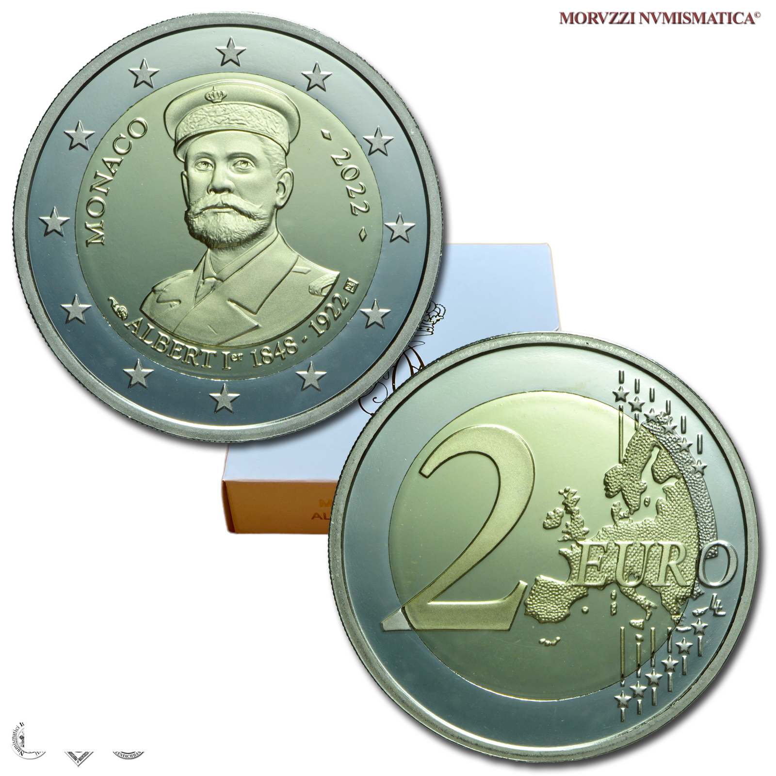 Monaco, 2 EURO 2022 FS, 100° anniversario della morte del principe Alberto I / 2 EUROS PROOF (2€ commemorative coins -  | Moruzzi Numismatica - In offerta