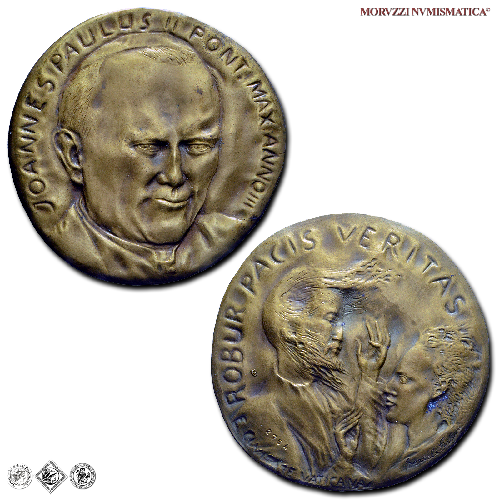 Città del Vaticano, GIOVANNI PAOLO II, Wojtyla, MEDAGLIA ANNUALE IN BRONZO, 1981 A. III, Giornata della Pace, Opus Pericle Fazzini, FDC, (Di Virgilio 27) / Papież Jan Paweł II Karol Józef Wojtyła (medaglie papali pontificie vaticane annuali) | Moruzzi Numismatica