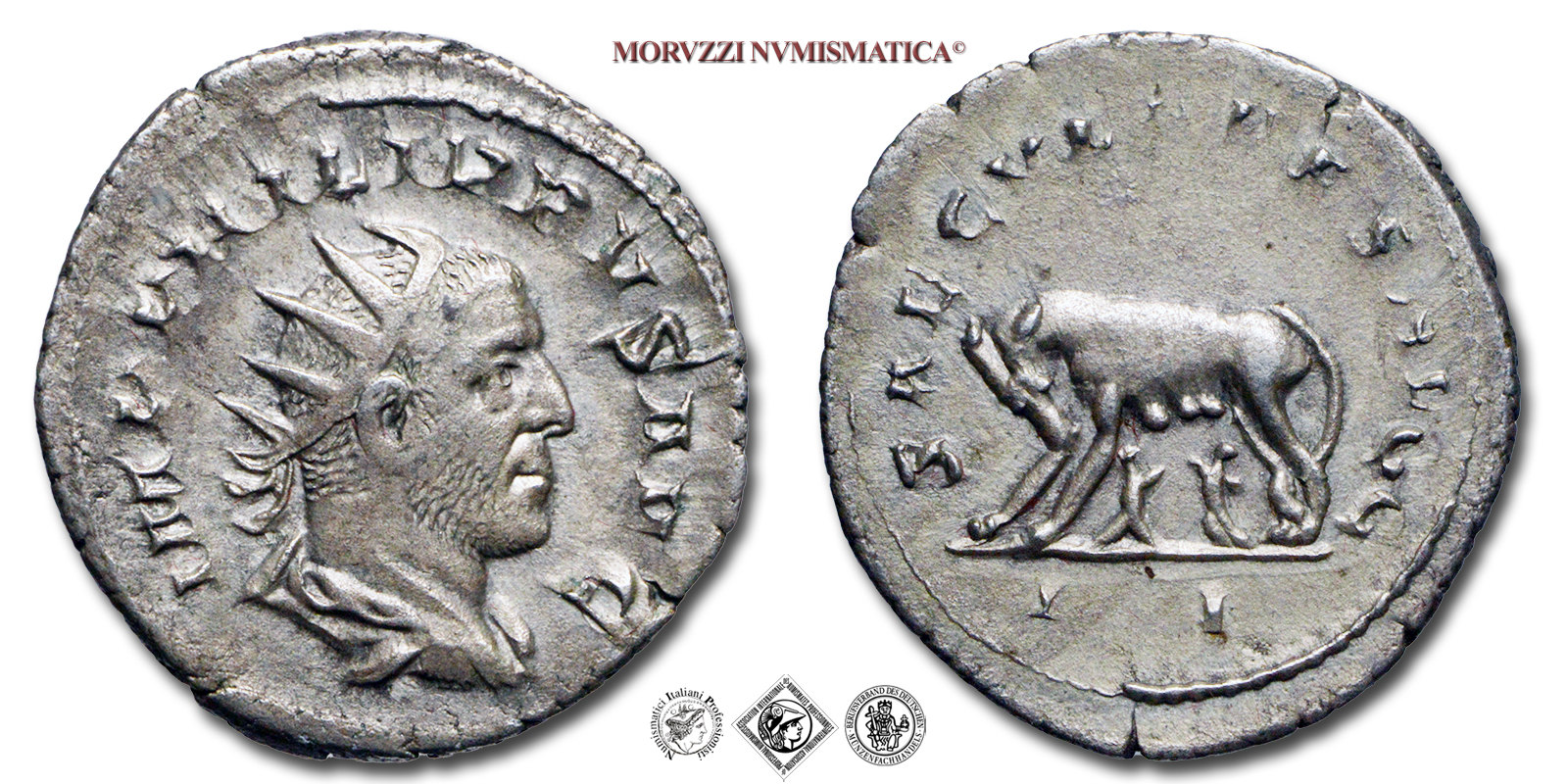 FILIPPO I L'ARABO, ANTONINIANO COMMEMORATIVO DEL MILLENNIO DI ROMA, 248 d.C., SAECVLARES AVGG / II la lupa allatta i gemelli, Zecca di Roma, ARGENTO, mBB, (RIC 15) / monete romane imperiali antiche d'argento (moneta romana imperiale antica - Impero Romano) | Moruzzi Numismatica