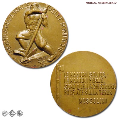 Italia, VENTENNIO FASCISTA, MEDAGLIA IN BRONZO, Mostra Nazionale delle Bonifiche, 1932, Opus Tofani, Conti Nando, qFDC, (R), (Casolari X-103) / medaglie italiane fasciste rare del Ventennio Fascista da collezione (epoca fascista - fascismo italiano) | Moruzzi Numismatica