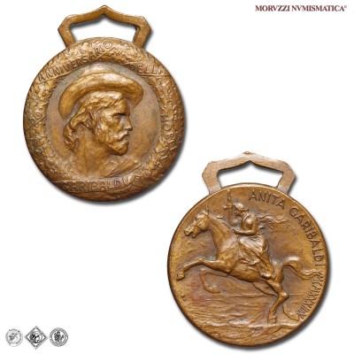 Italia, GIUSEPPE GARIBALDI, MEDAGLIA IN BRONZO, 50° anniversario della morte - Anita (F.N.V.G.), 1932, Opus Mario Rutelli (Stabilimento Stefano Johnson di Milano), qFDC, (NC), (Casolari X-136) / medaglie italiane fasciste del Ventennio Fascista da collezione (epoca fascista - fascismo italiano) | Moruzzi Numismatica