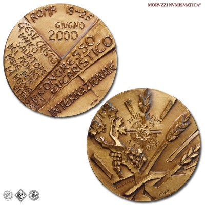 Italia, GIUBILEO, MEDAGLIA IN BRONZO, 47° Congresso Eucaristico Internazionale, 2000, Opus Maba Maurizio Baldessari, FDC, (R) / medaglie italiane rare da collezione | Moruzzi Numismatica