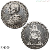 Stato Pontificio, LEONE XIII, Pecci, MEDAGLIA ANNUALE IN ARGENTO, 25° anno di Pontificato / San Pietro, 1902 AN XXV, Opus Francesco Bianchi, qFDC, (RRR), (Bartolotti E902) / medaglie papali pontificie annuali rare d'argento | Moruzzi Numismatica