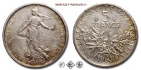 Francia, QUINTA REPUBBLICA, FRANCHI 5, Semeuse, 1963, Zecca di Parigi, ARGENTO, mBB, (Gadoury 770) / France Cinquième République 5 Francs Paris pièces de monnaies françaises (World SILVER coins - monete mondiali europee francesi d'argento - moneta mondiale europea francese da collezione) | Moruzzi Numismatica