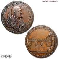 Stato Pontificio, PAOLO V, Borghese, MEDAGLIA ANNUALE IN BRONZO, Il Ponte di Ceprano, 1618 AN XIIII, Niccolò De Bonis, mSPL, (RR), (Modesti CNORP 1095) / medaglie papali pontificie annuali rare da collezione | Moruzzi Numismatica