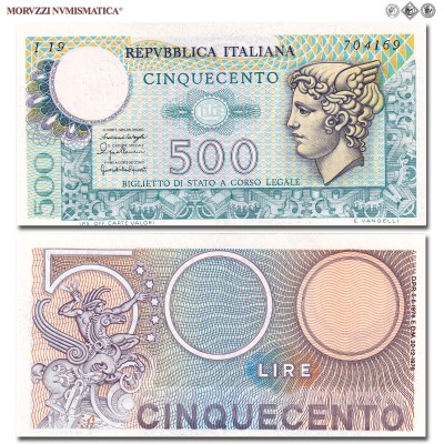 Repubblica Italiana, BIGLIETTO DI STATO, LIRE 500, Mercurio, 20.12.1976, Firme: Ventriglia, Impallomeni, Ventura Signoretti, qFDS, (Crapanzano BS63) / banconote italiane (cartamoneta italiana - banconota da collezione) | Moruzzi Numismatica